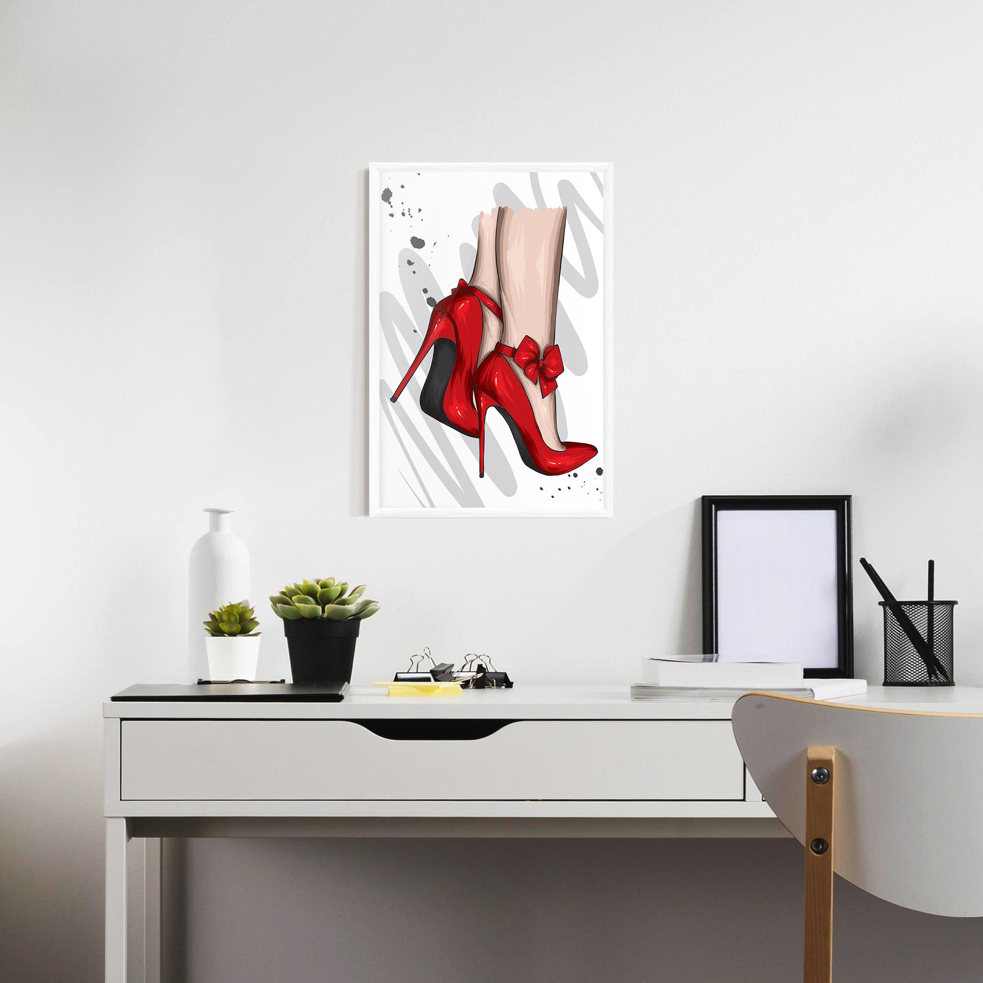 Poster Înrămat Red Bow Heels mockup 7