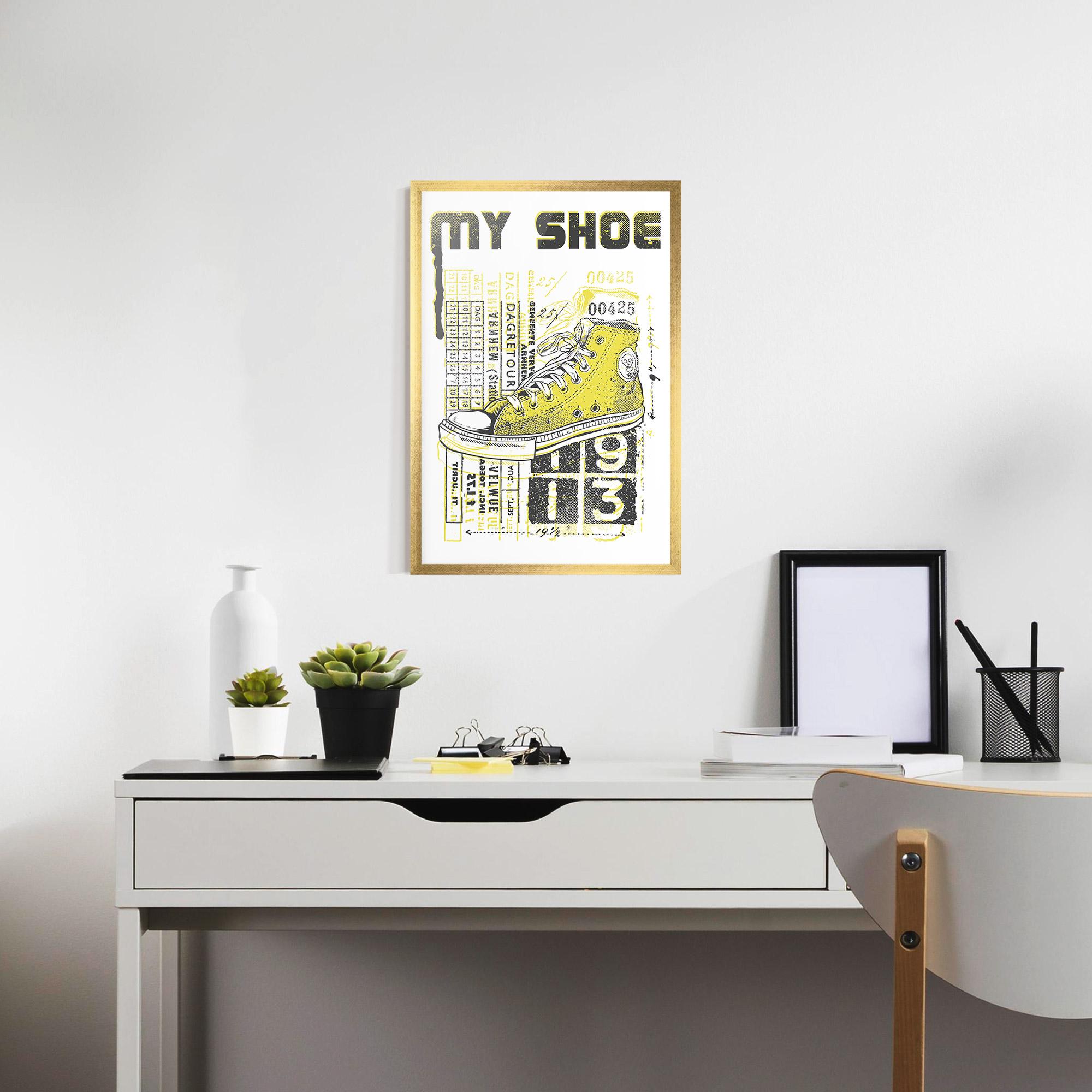 Poster Înrămat My Shoe Yellow mockup 7