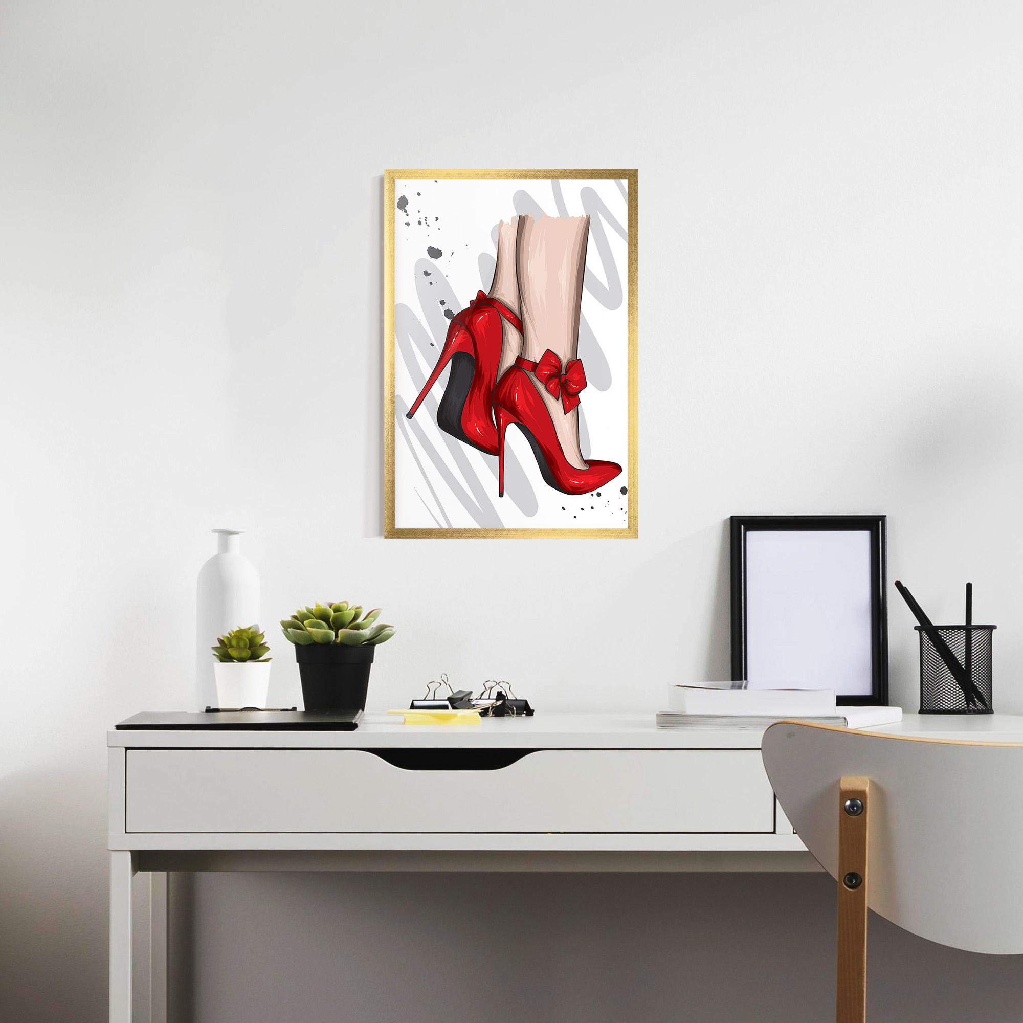 Poster Înrămat Red Bow Heels mockup 7
