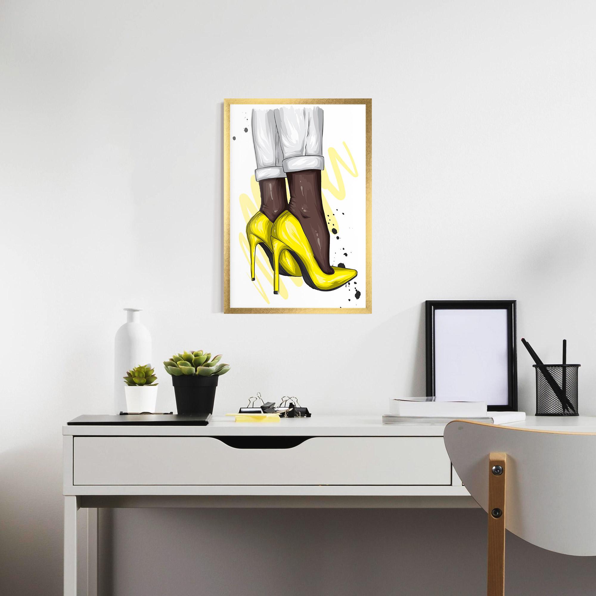 Poster Înrămat Yellow Shoes mockup 7