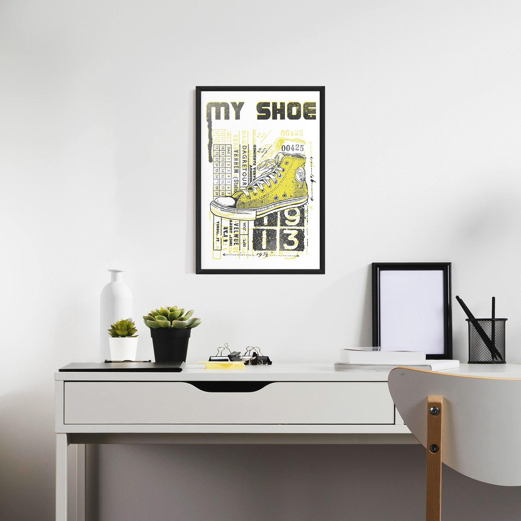 Poster Înrămat My Shoe Yellow mockup 7