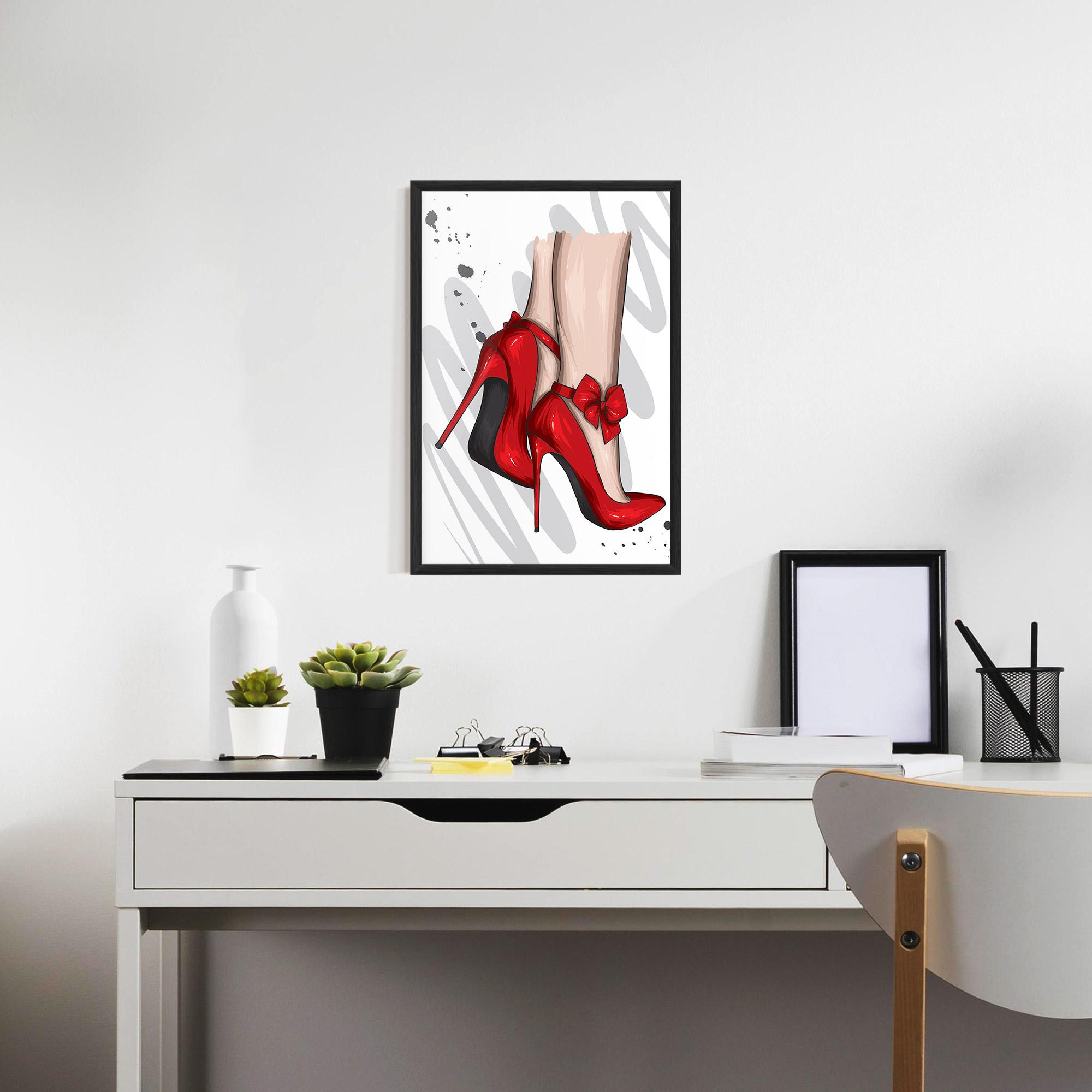 Poster Înrămat Red Bow Heels mockup 7