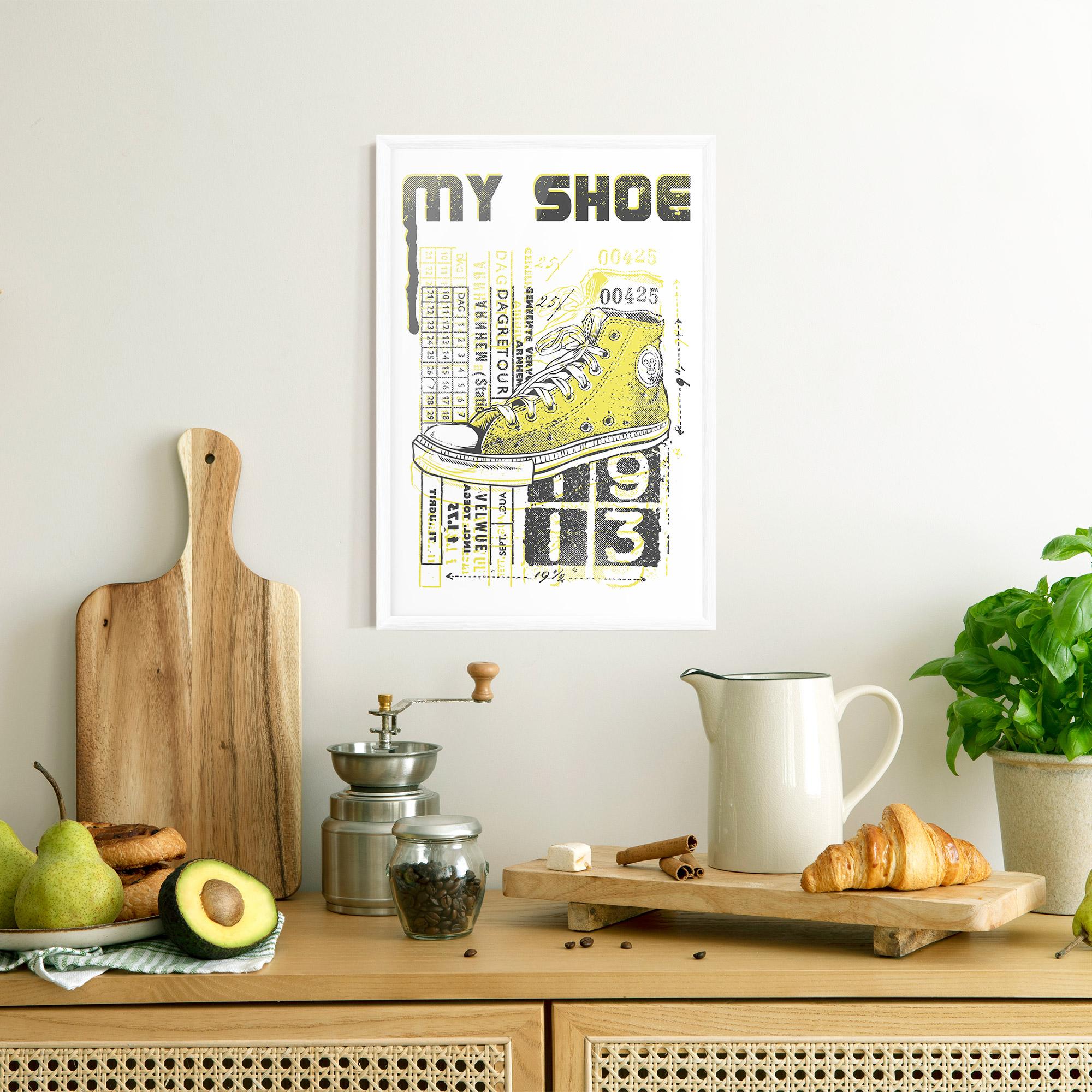 Poster Înrămat My Shoe Yellow mockup 8