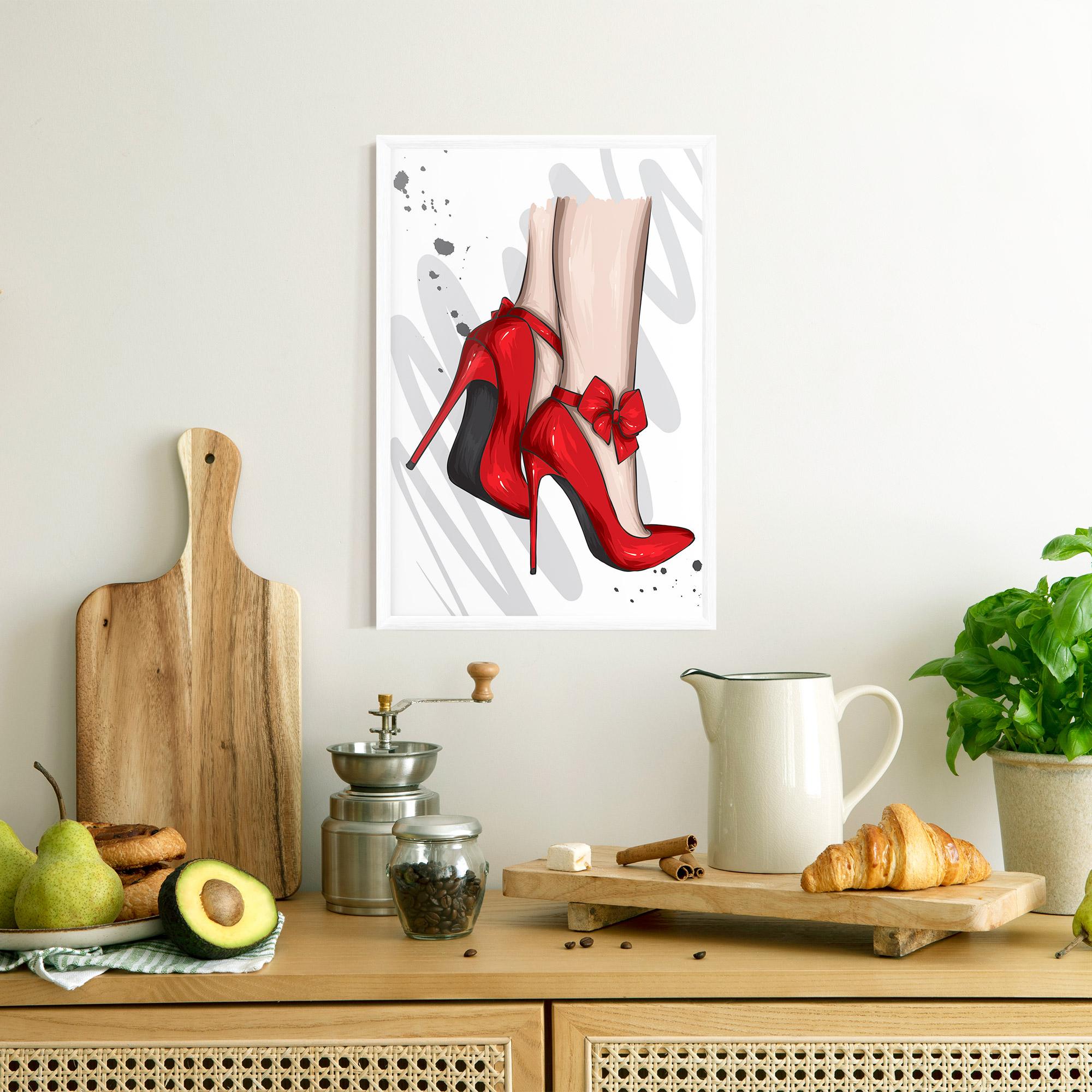 Poster Înrămat Red Bow Heels mockup 8