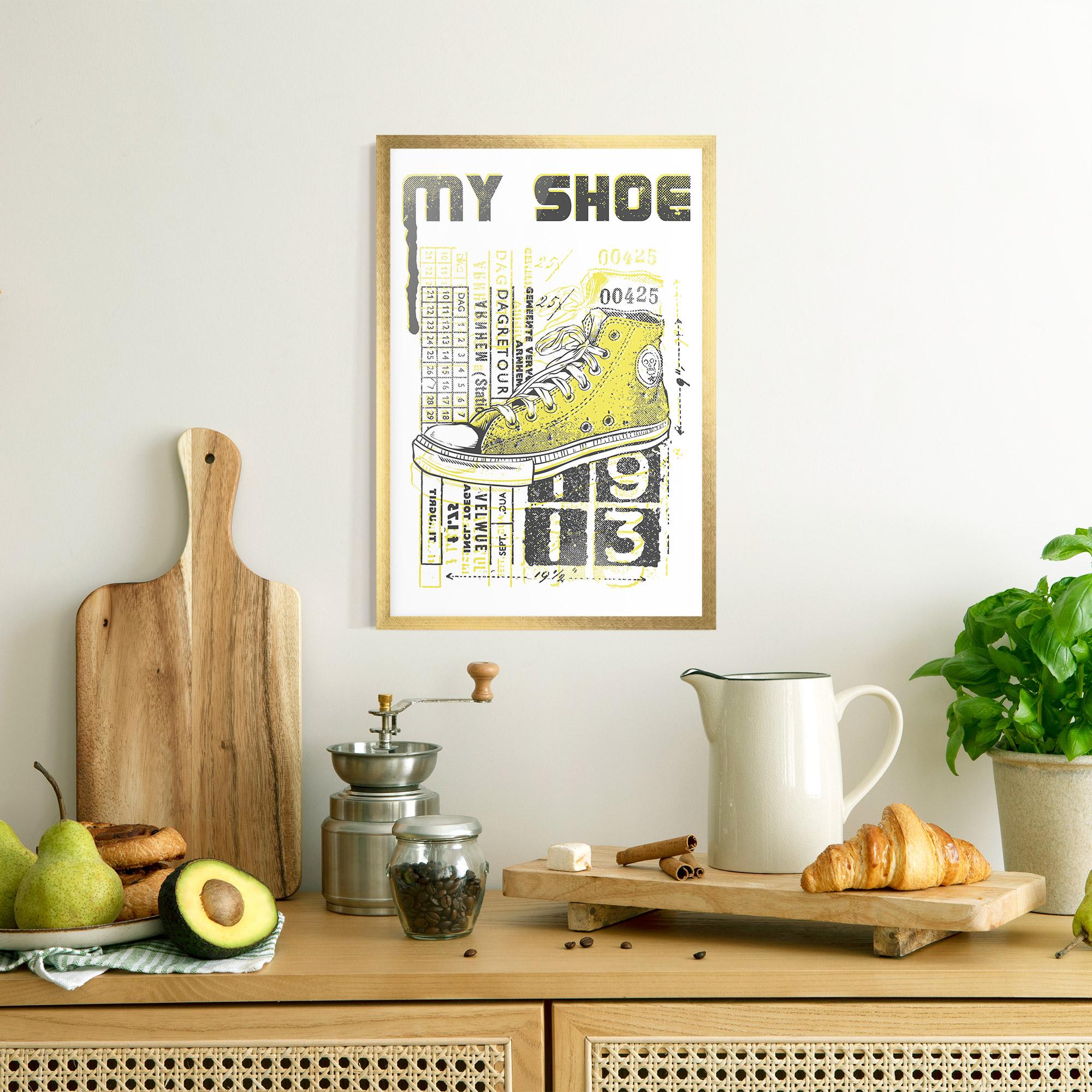 Poster Înrămat My Shoe Yellow mockup 8