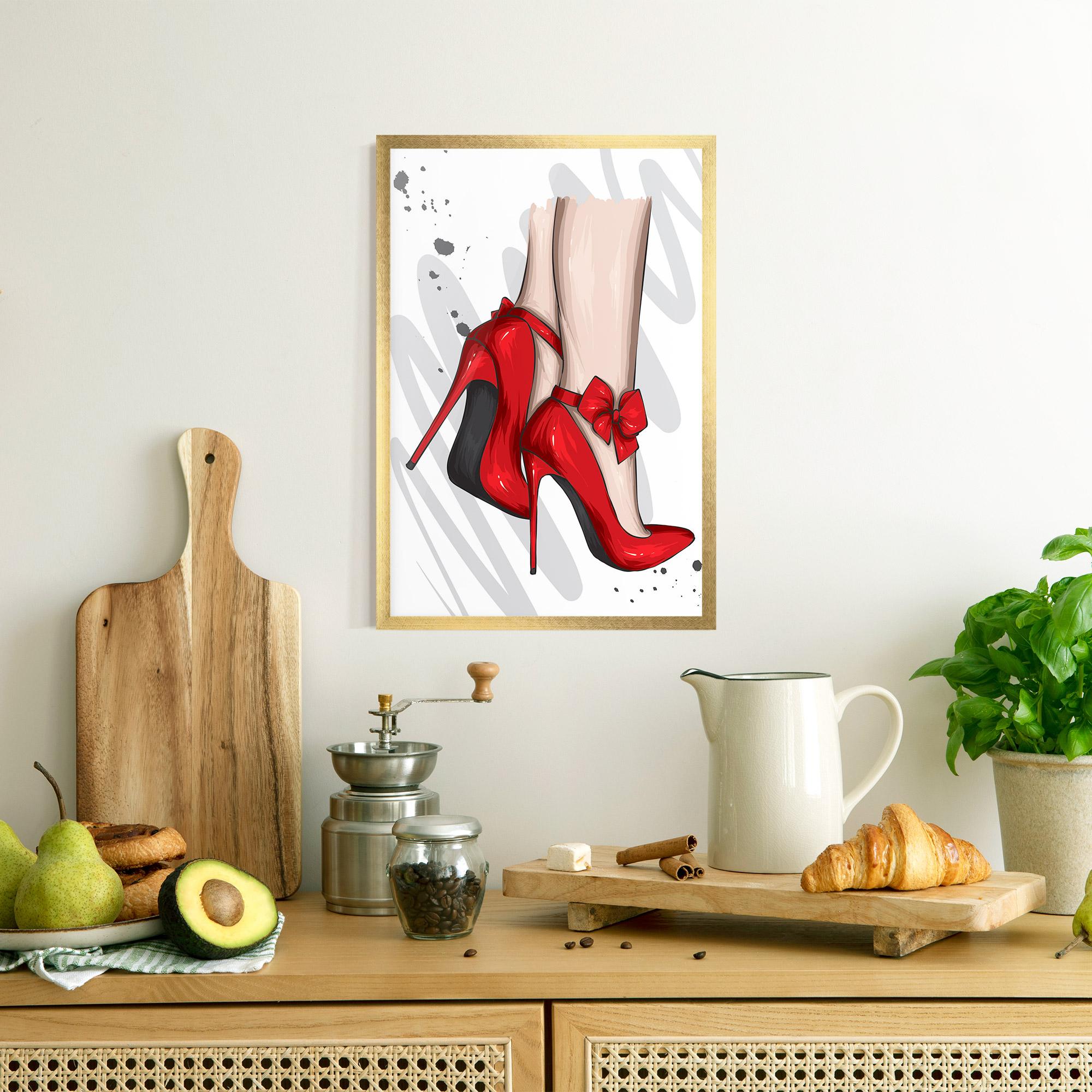 Poster Înrămat Red Bow Heels mockup 8