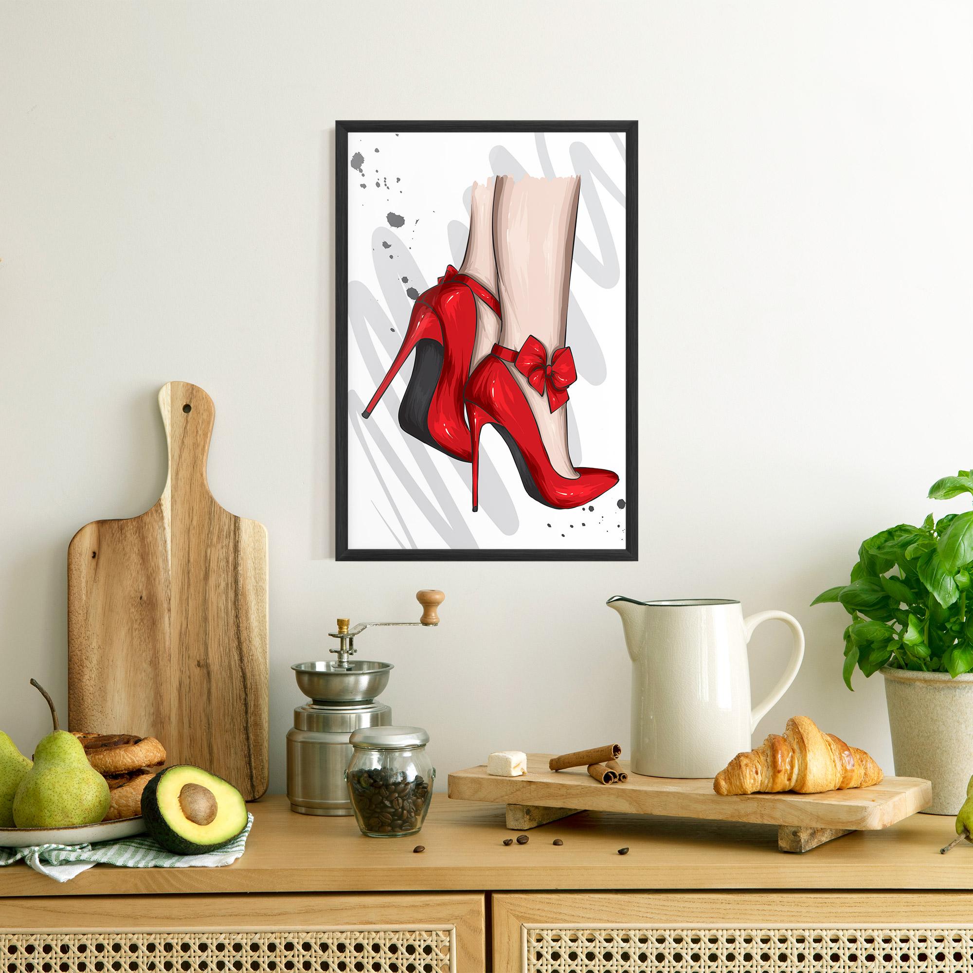 Poster Înrămat Red Bow Heels mockup 8