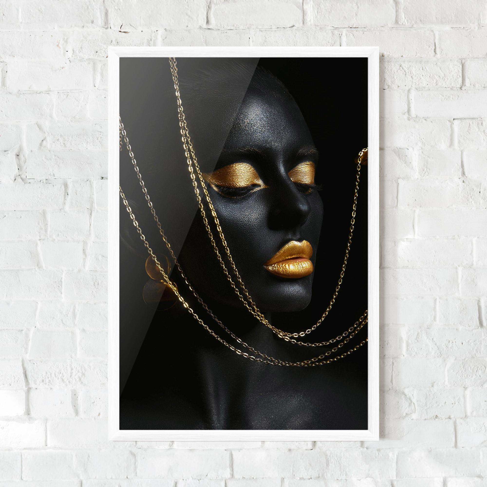 Poster Înrămat Chain Gold Lips mockup 0