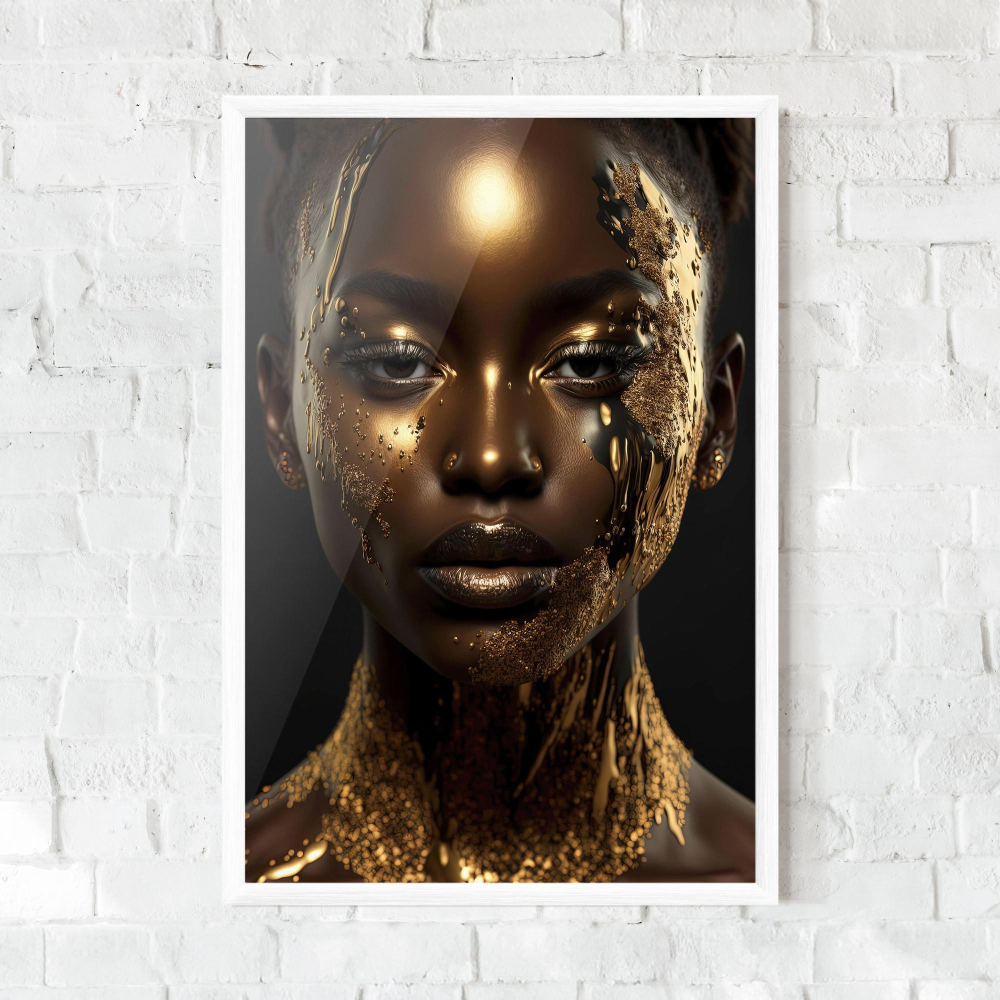 Poster Înrămat Dripping Gold Woman mockup 0