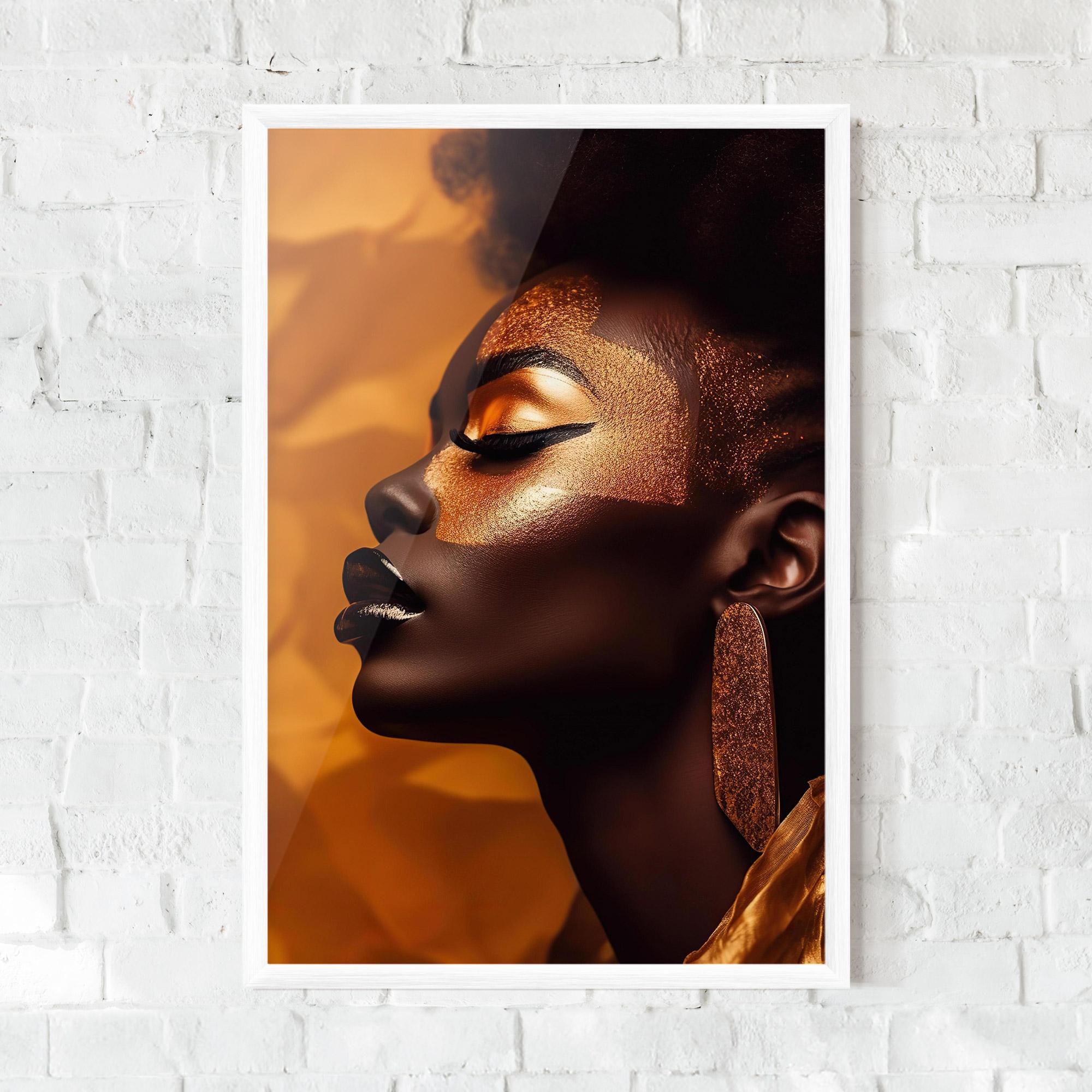 Poster Înrămat Fashion Gold Portrait mockup 0