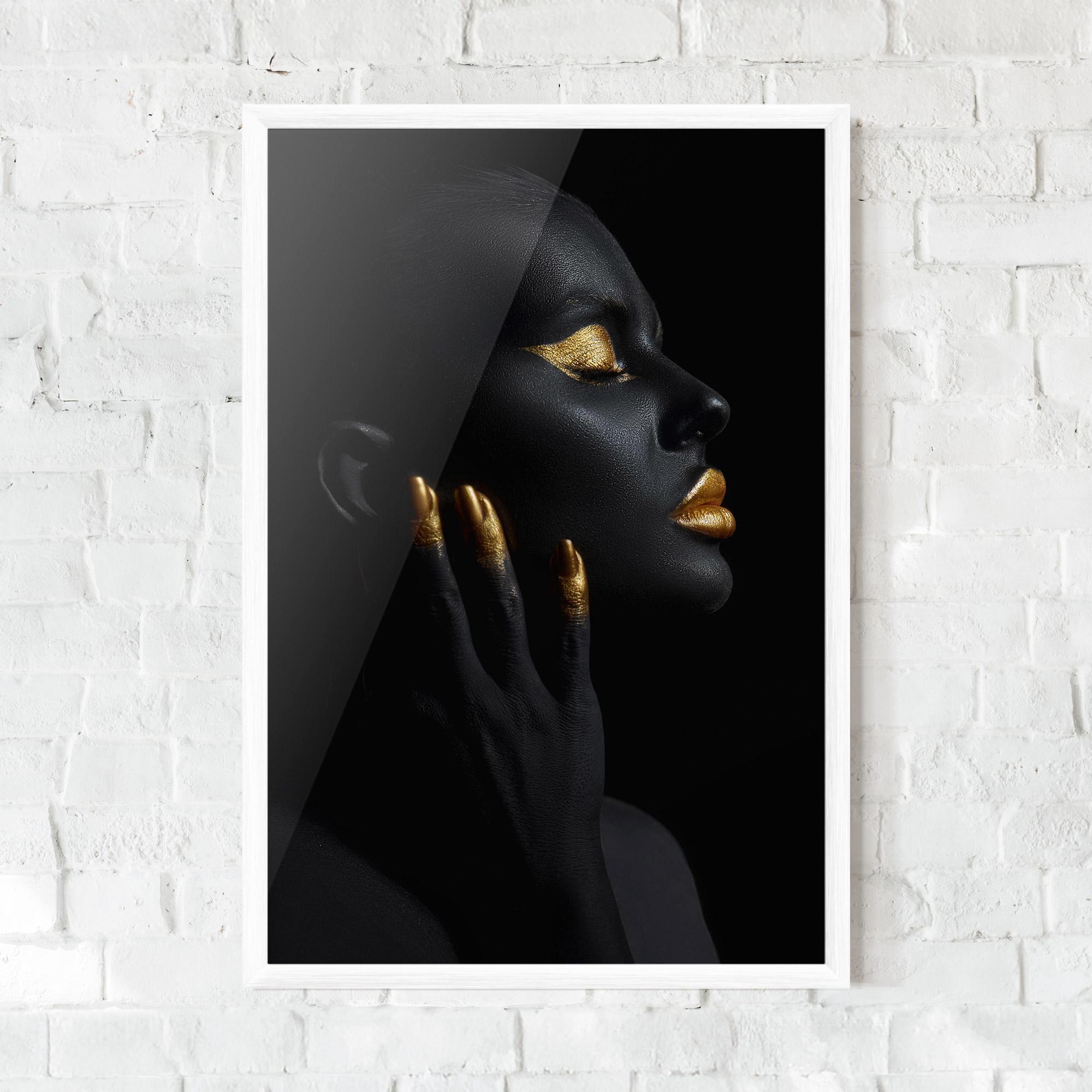 Poster Înrămat Gold Black Paint mockup 0