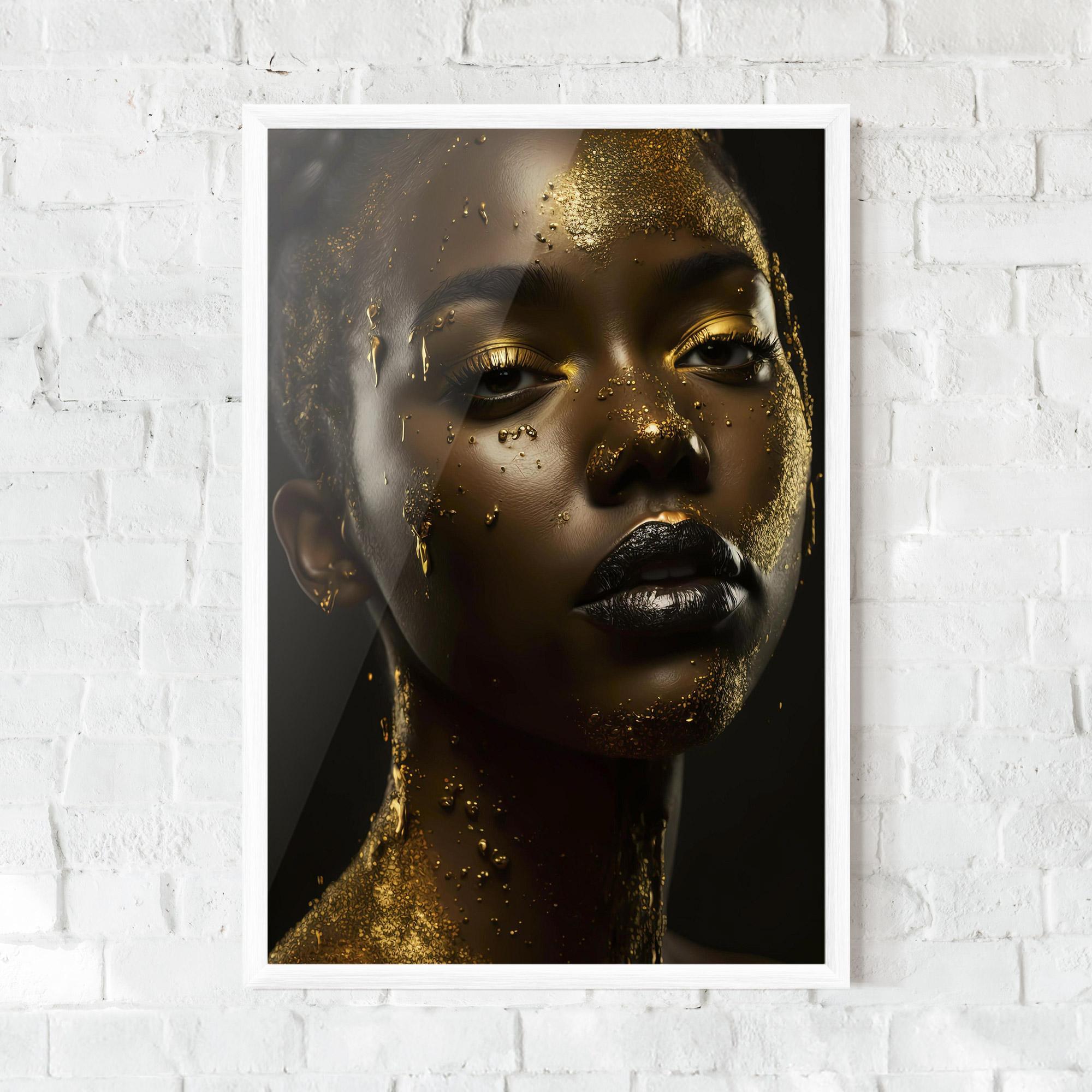 Poster Înrămat Gold Sparkling Woman mockup 0