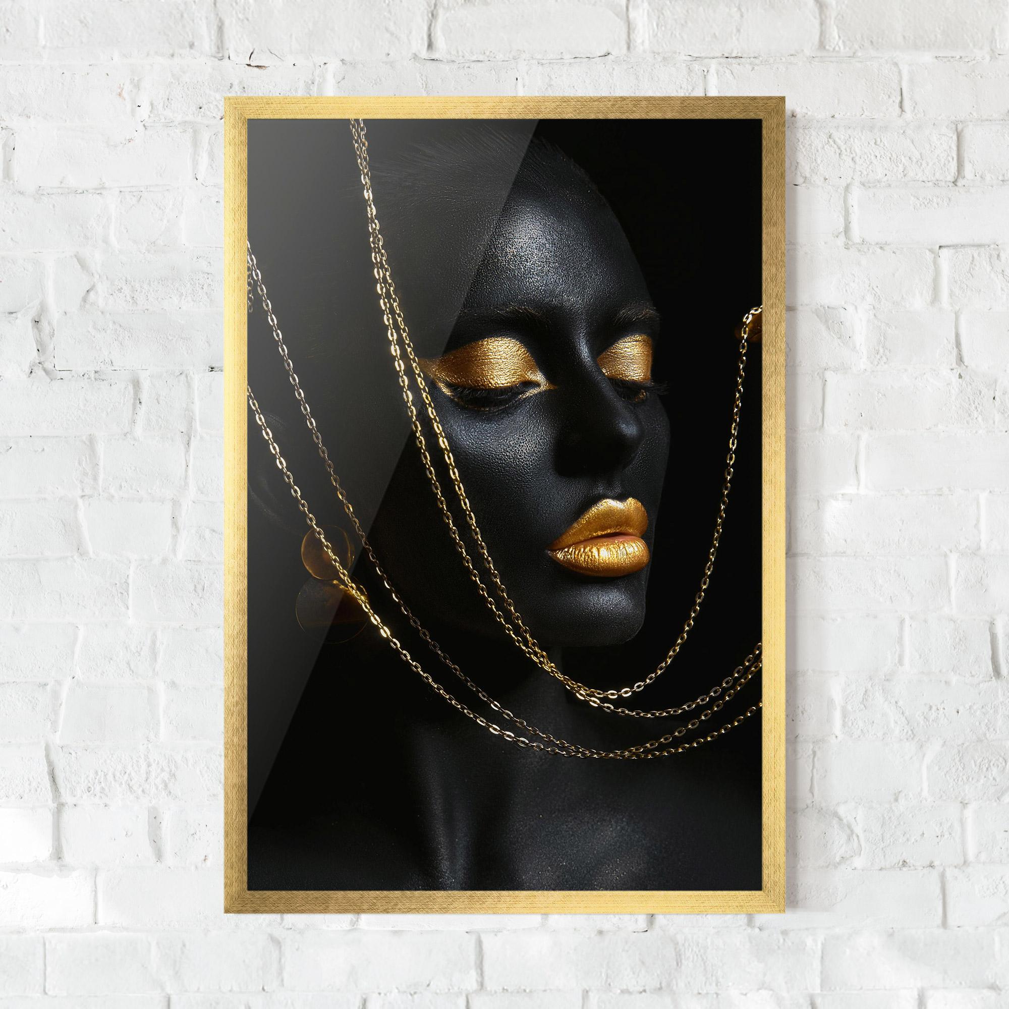 Poster Înrămat Chain Gold Lips mockup 0