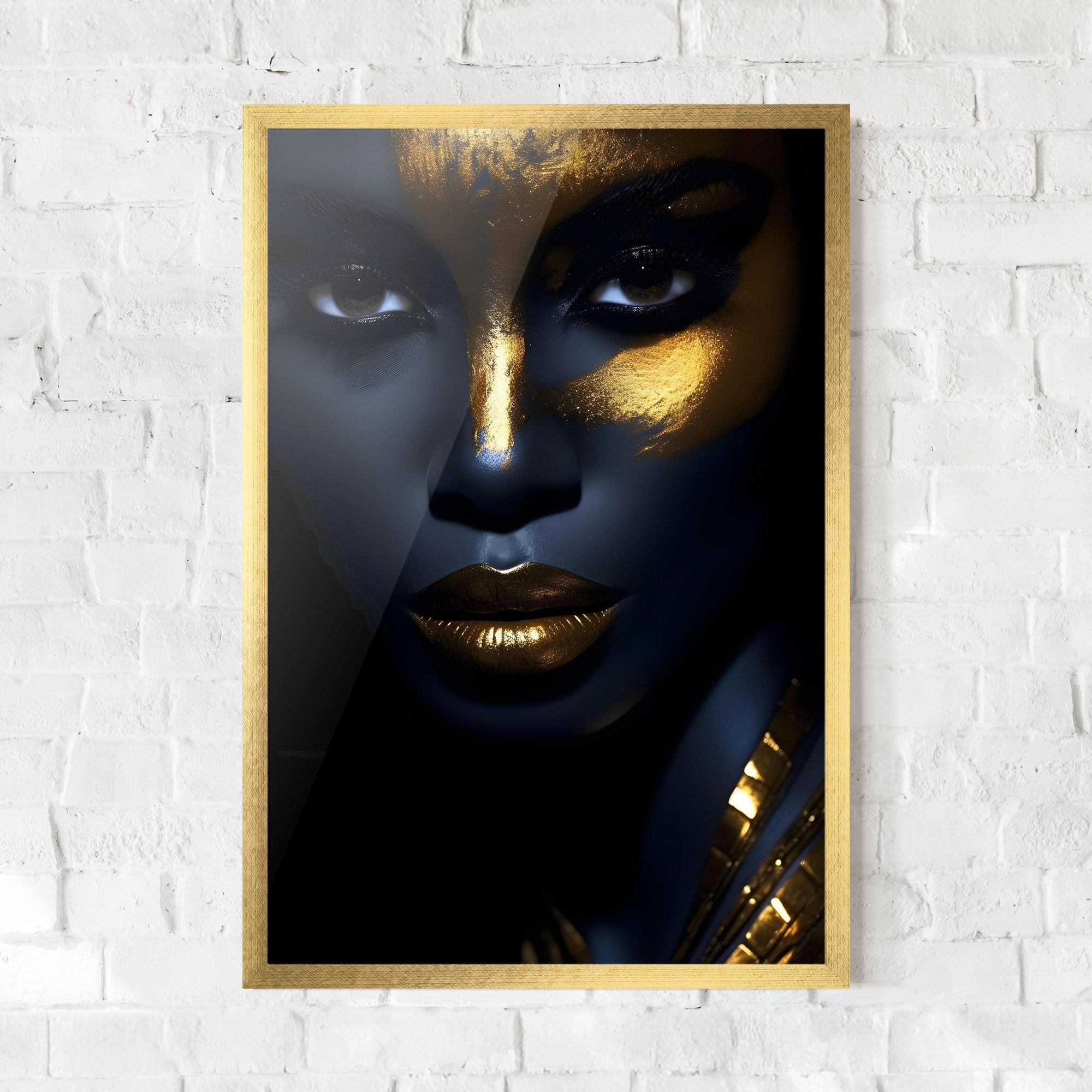Gold Blue Face mockup 0
