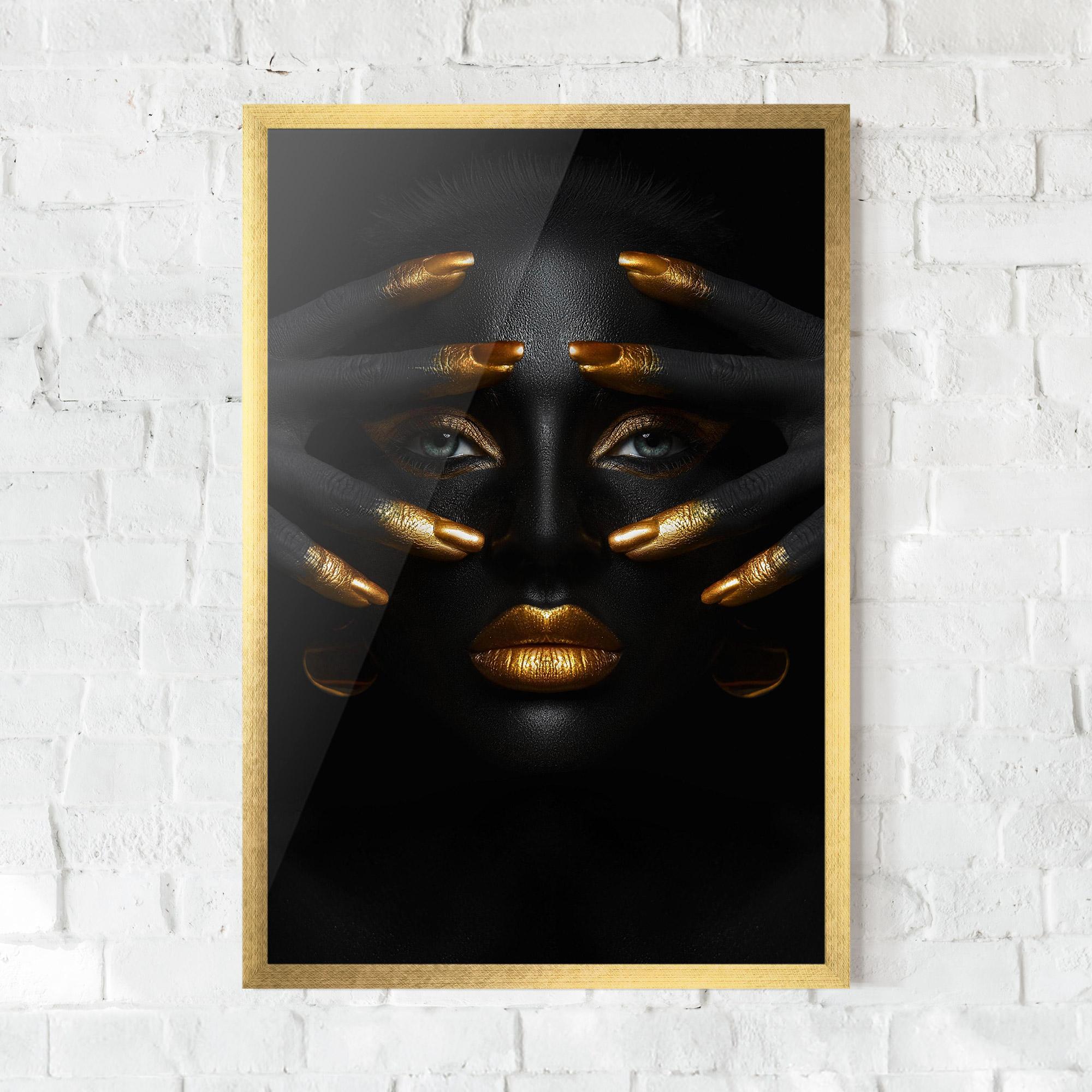 Poster Înrămat Gold Fingertips Art mockup 0