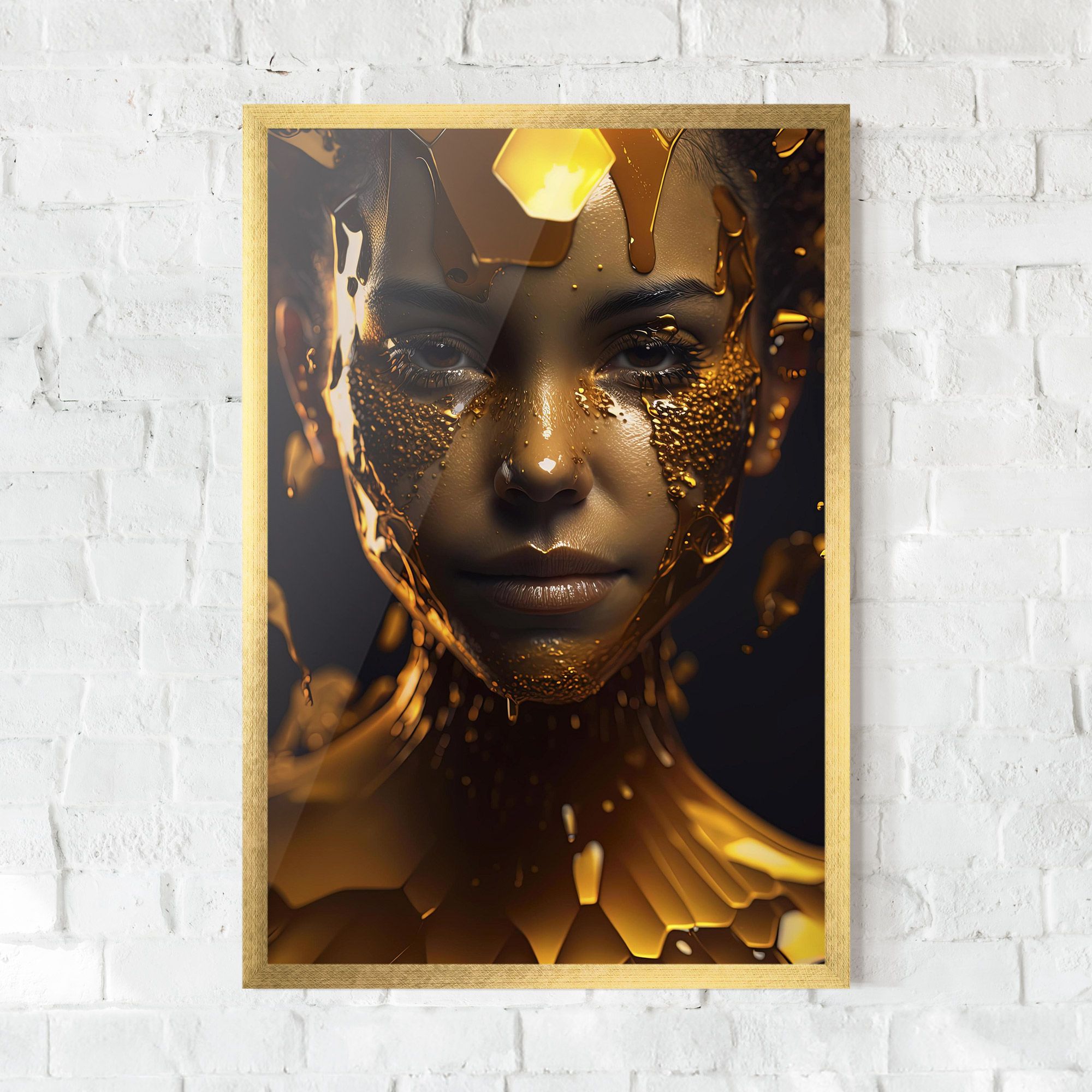 Gold Honeycomb Girl mockup 0