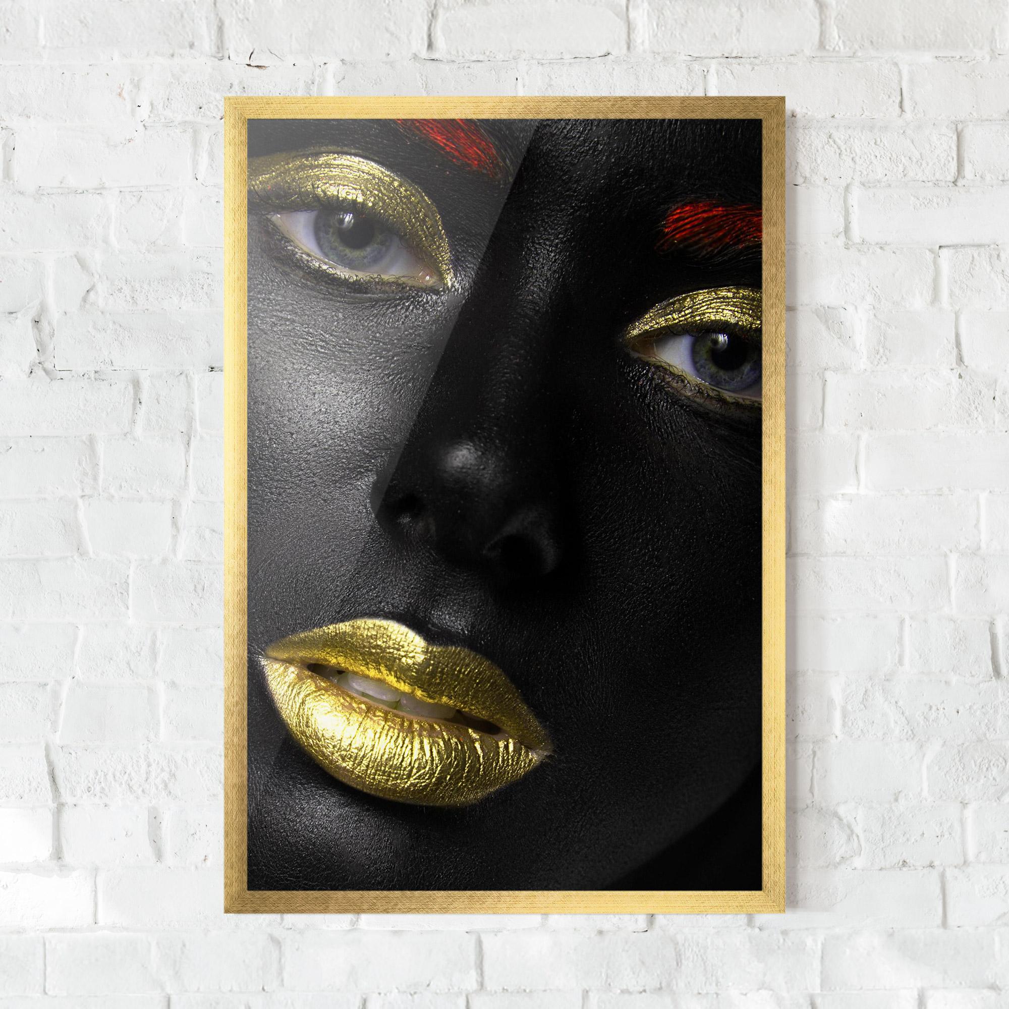 Poster Înrămat Gold Red Lips mockup 0