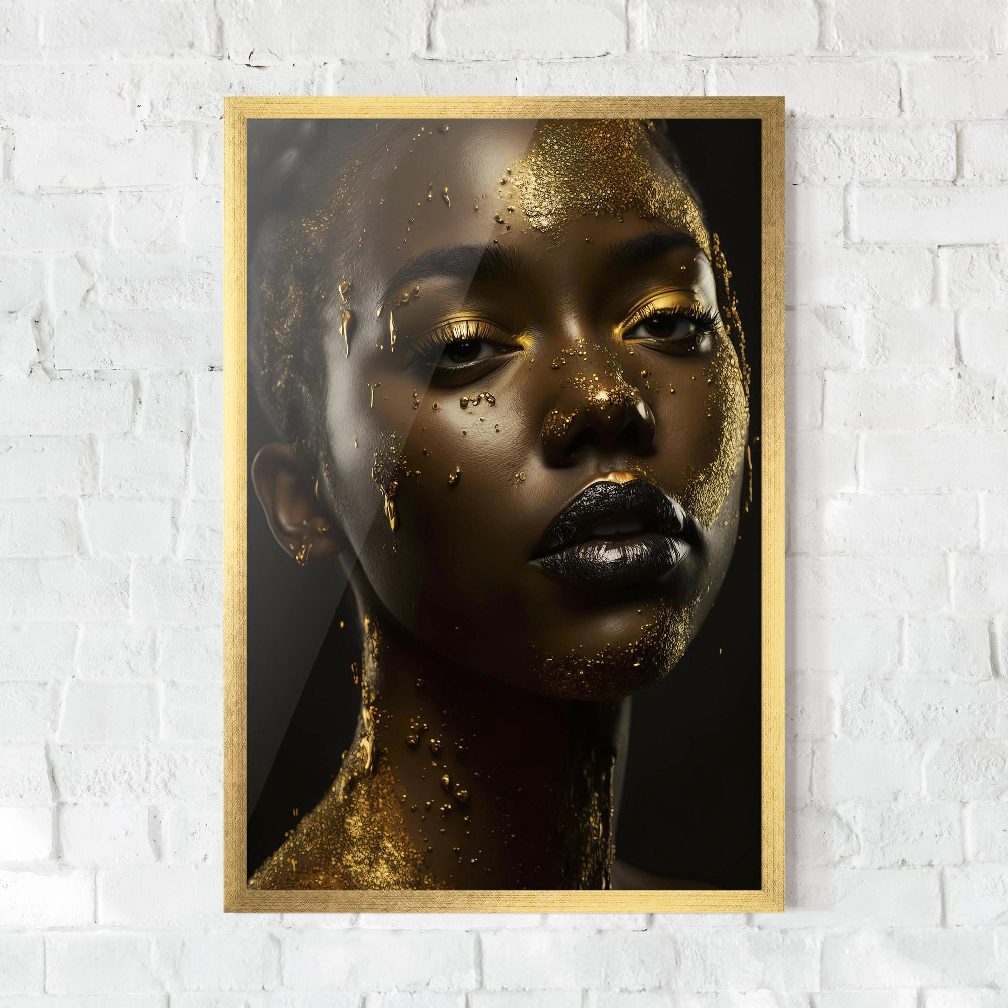 Poster Înrămat Gold Sparkling Woman mockup 0