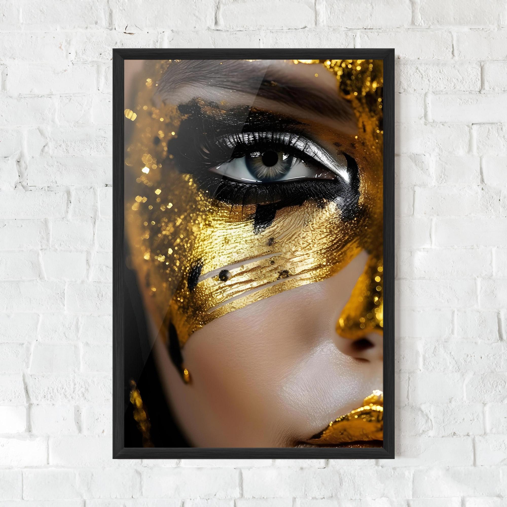 Poster Înrămat Black Gold Eyeliner mockup 0