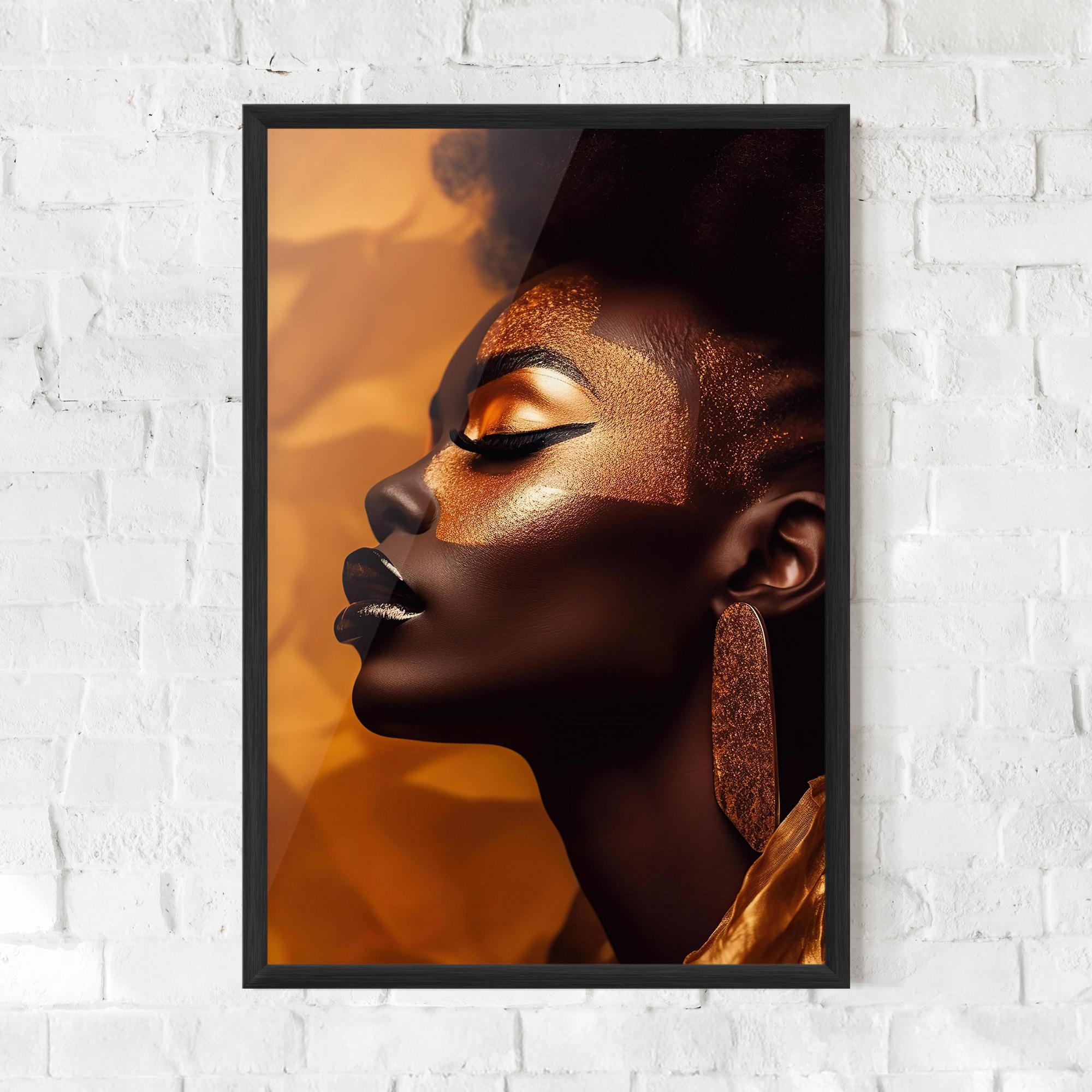 Poster Înrămat Fashion Gold Portrait mockup 0