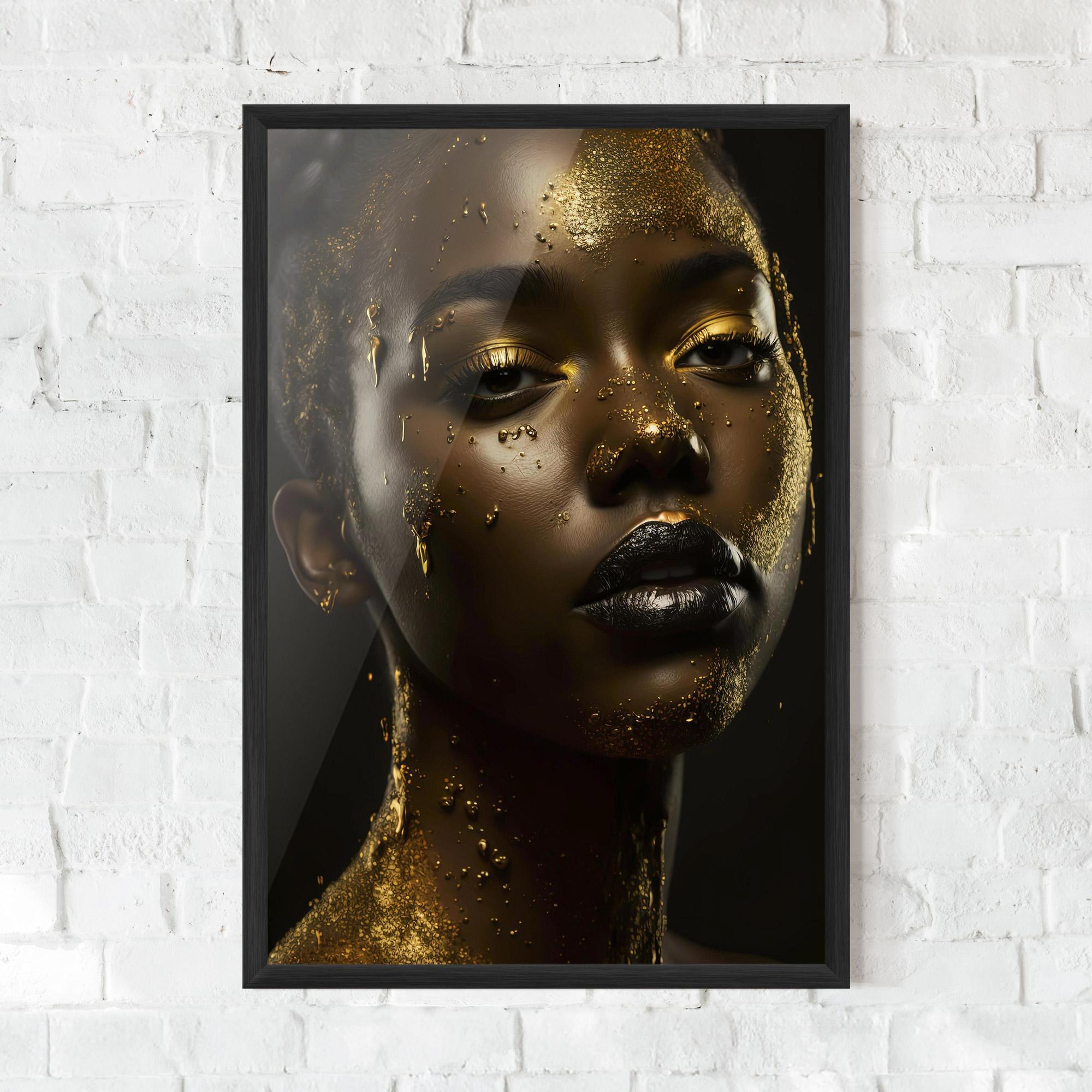 Poster Înrămat Gold Sparkling Woman mockup 0