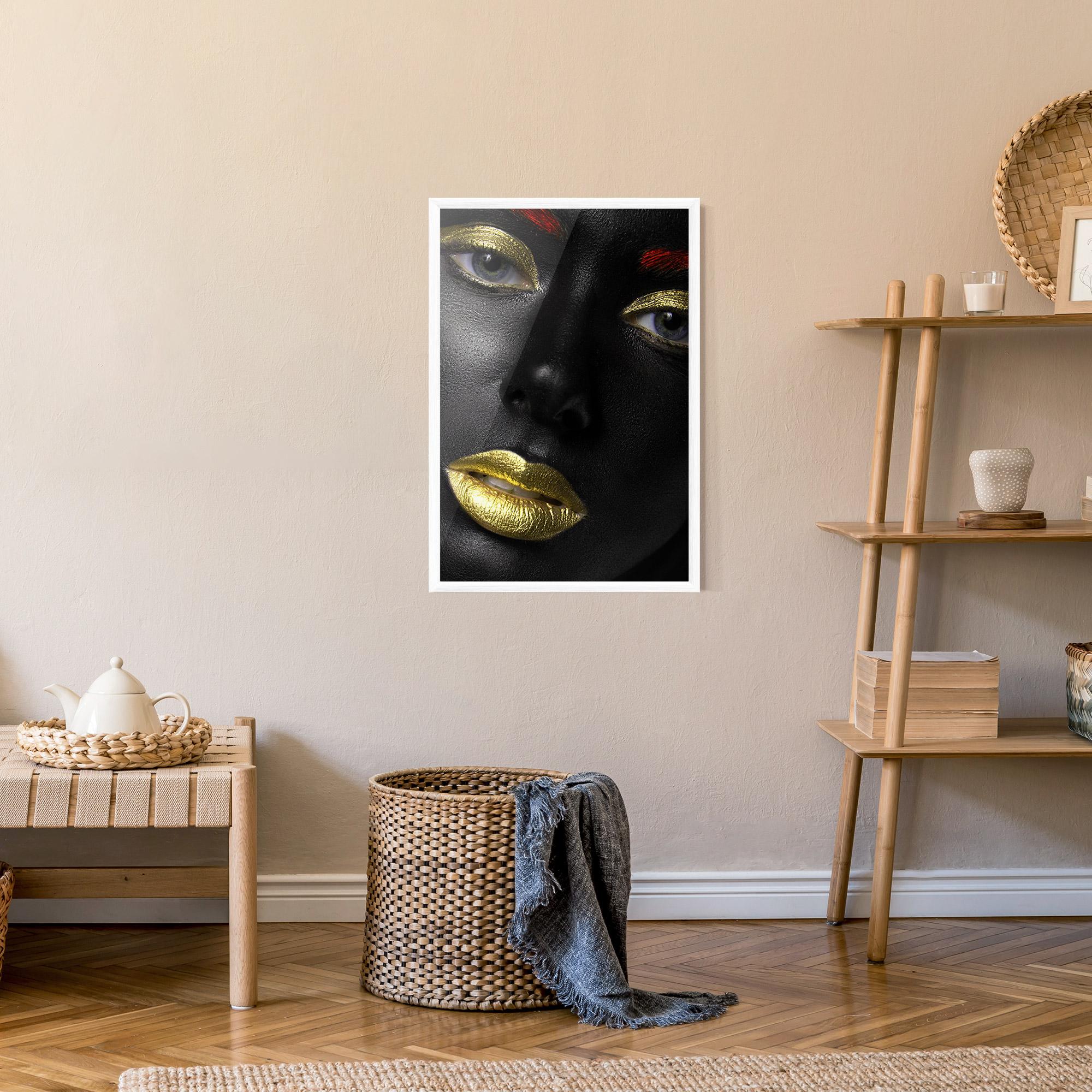 Poster Înrămat Gold Red Lips mockup 9
