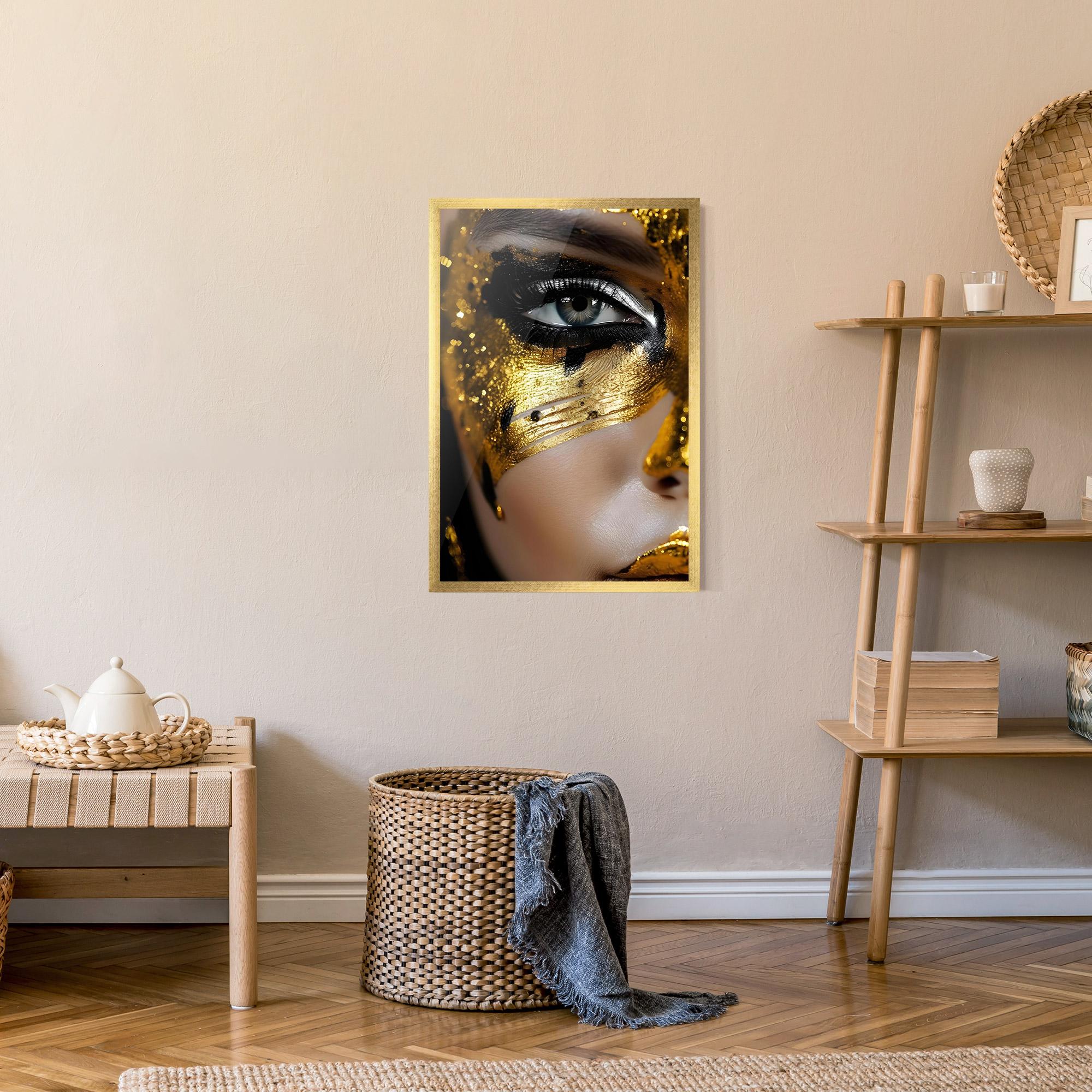 Poster Înrămat Black Gold Eyeliner mockup 9