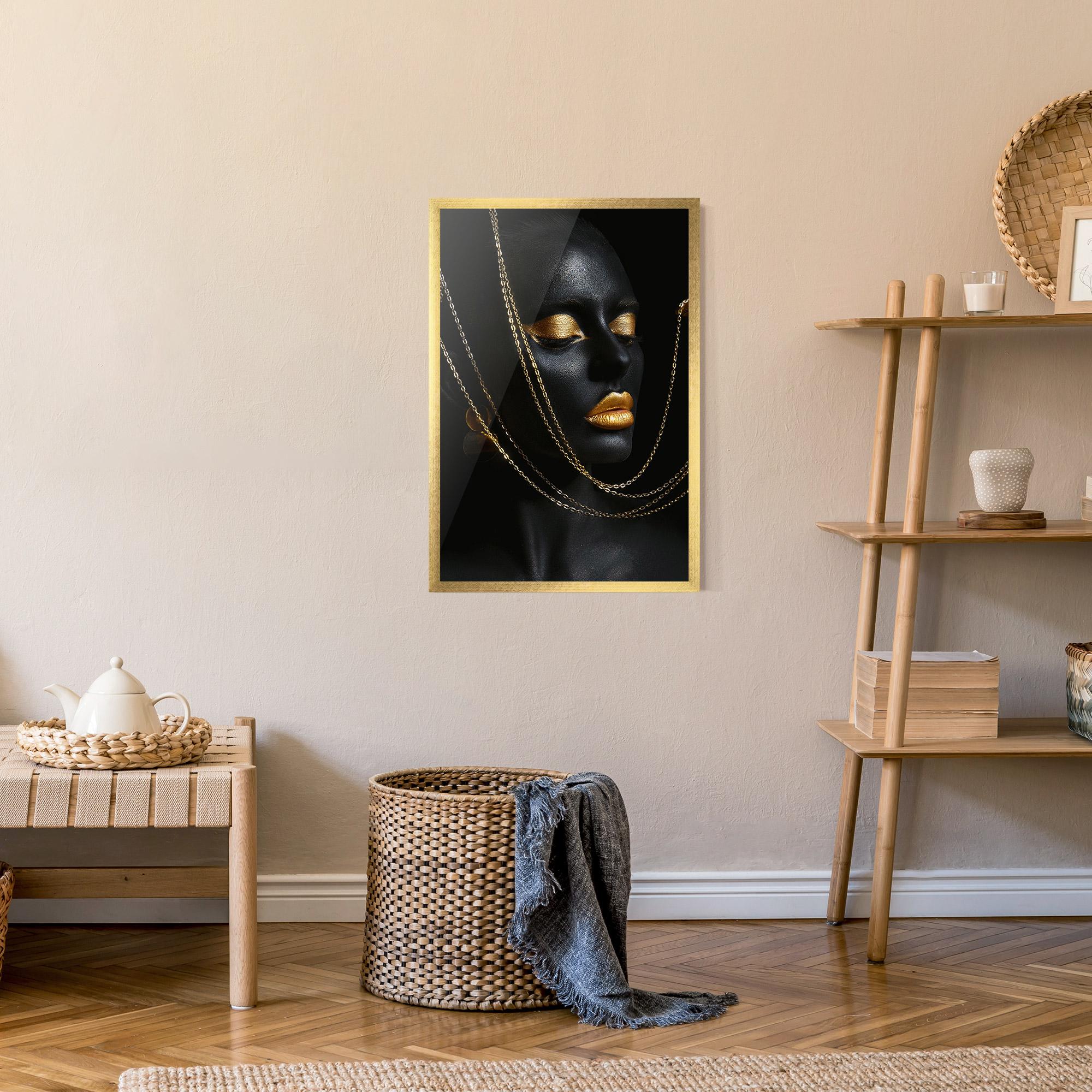 Poster Înrămat Chain Gold Lips mockup 9