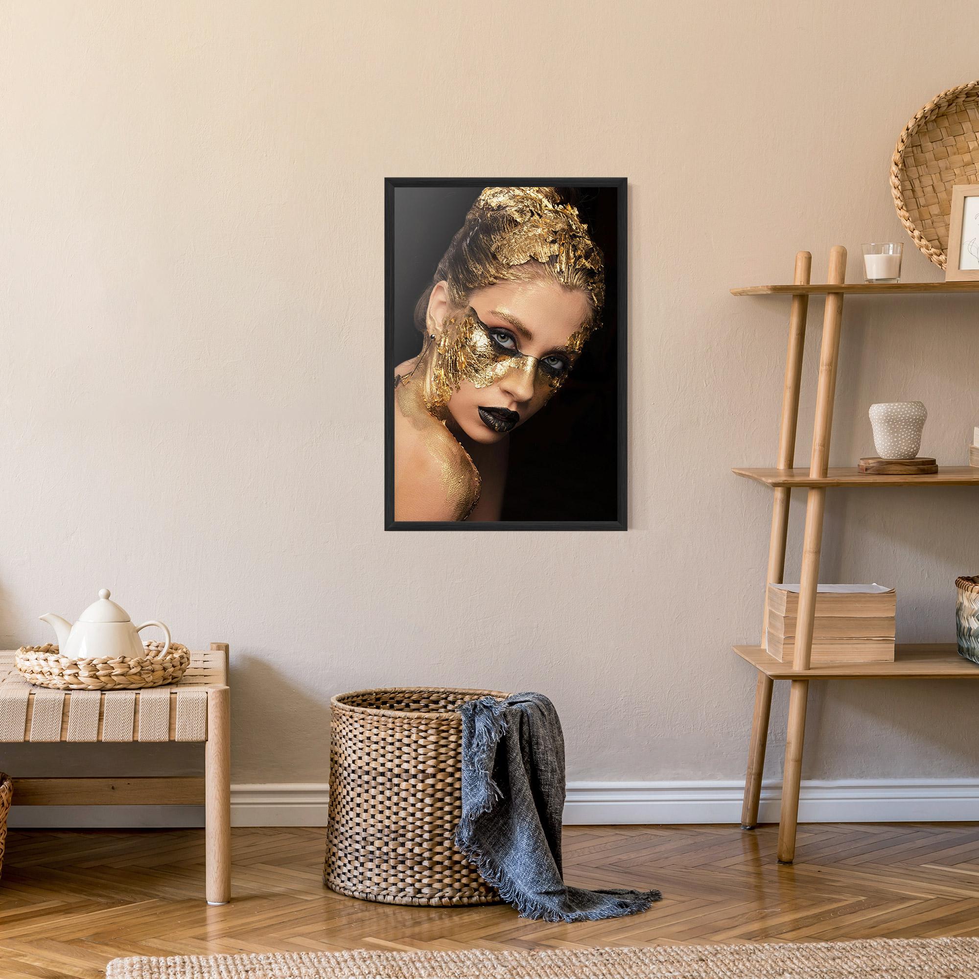 Poster Înrămat Golden Foil Face mockup 9