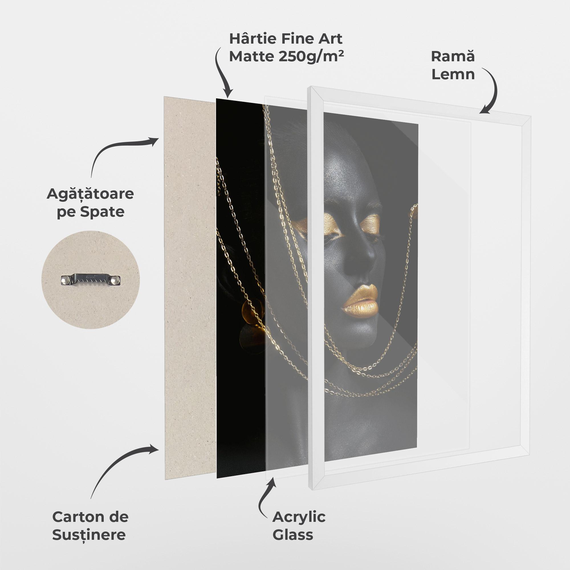 Poster Înrămat Chain Gold Lips mockup 1