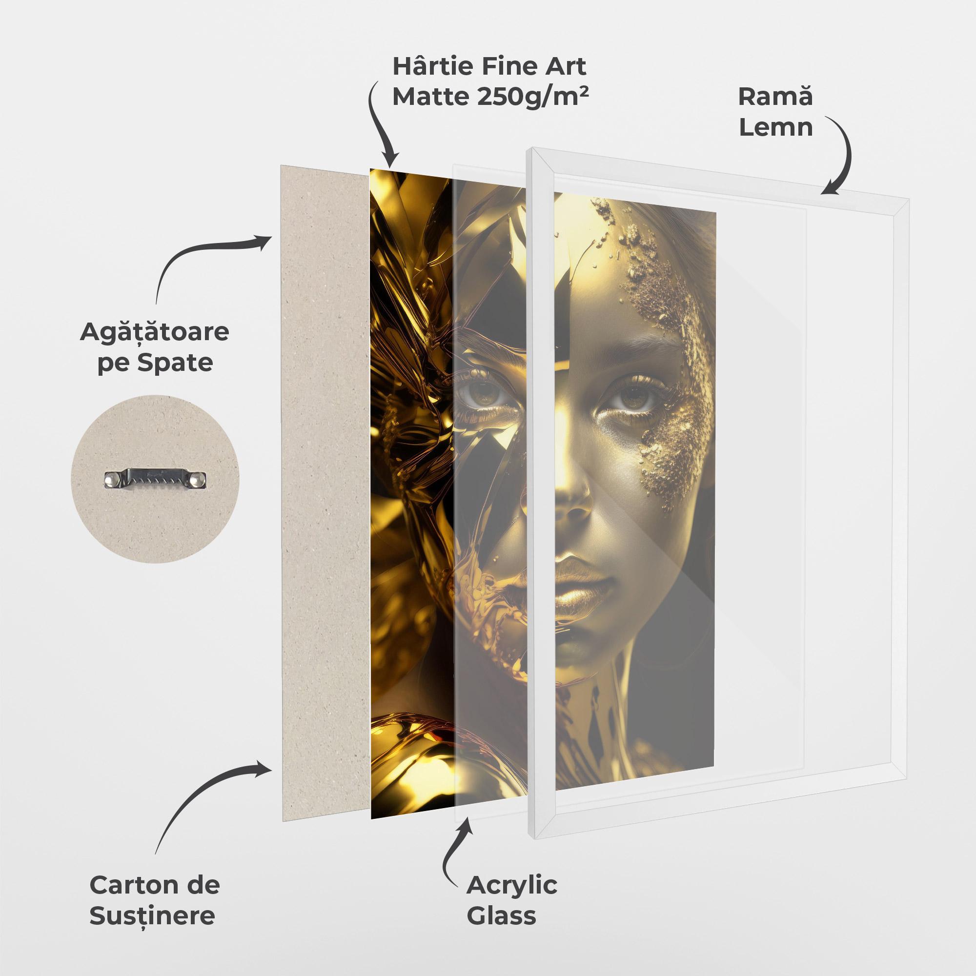 Poster Înrămat Covered By Gold mockup 1