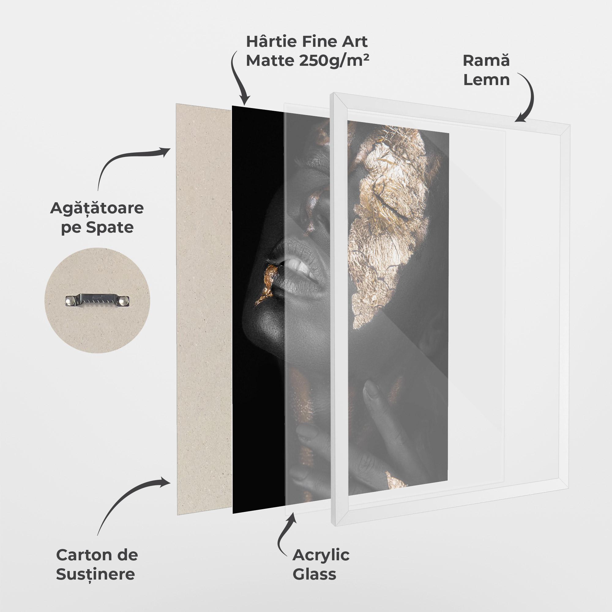 Poster Înrămat Darkskinned Gold Art mockup 1