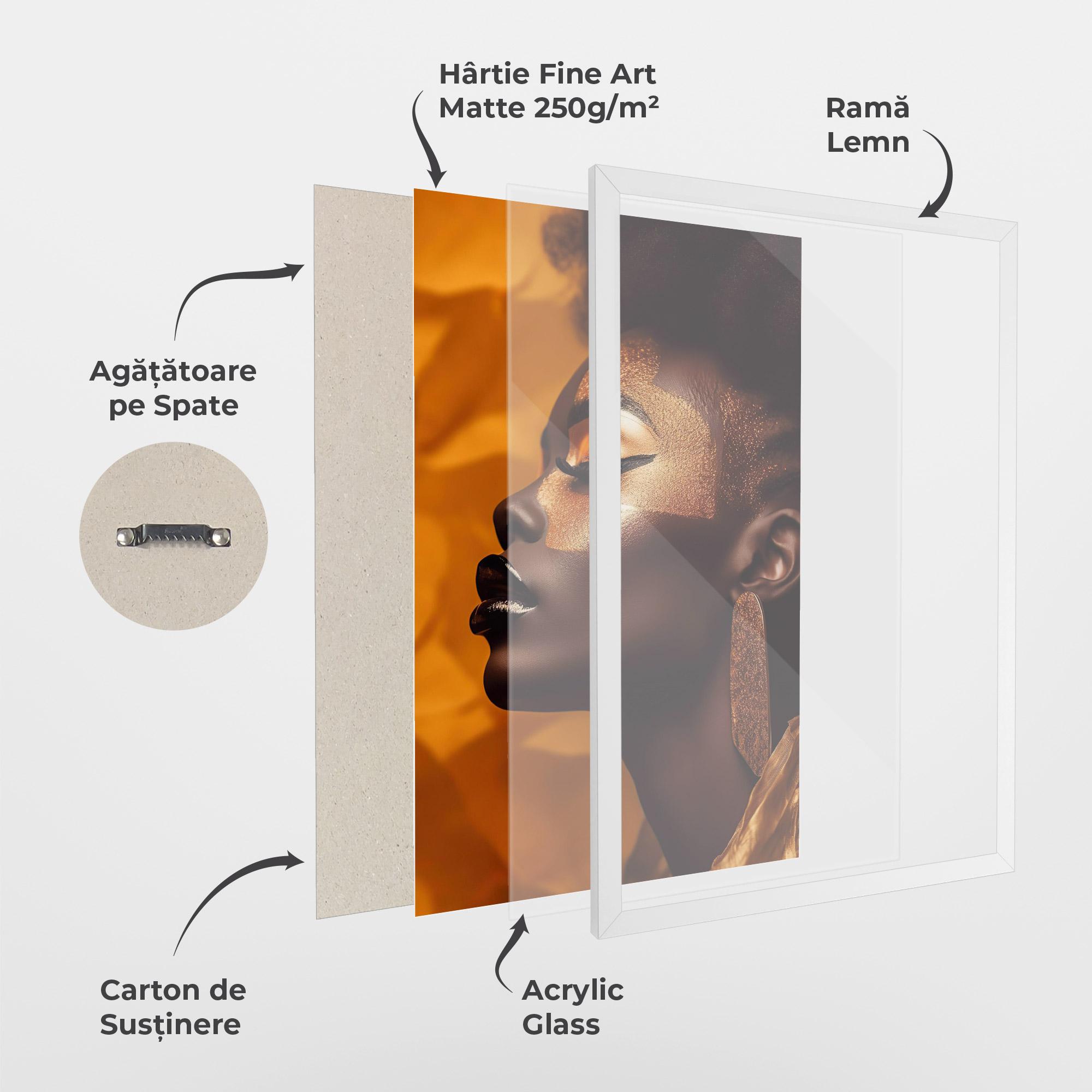 Poster Înrămat Fashion Gold Portrait mockup 1