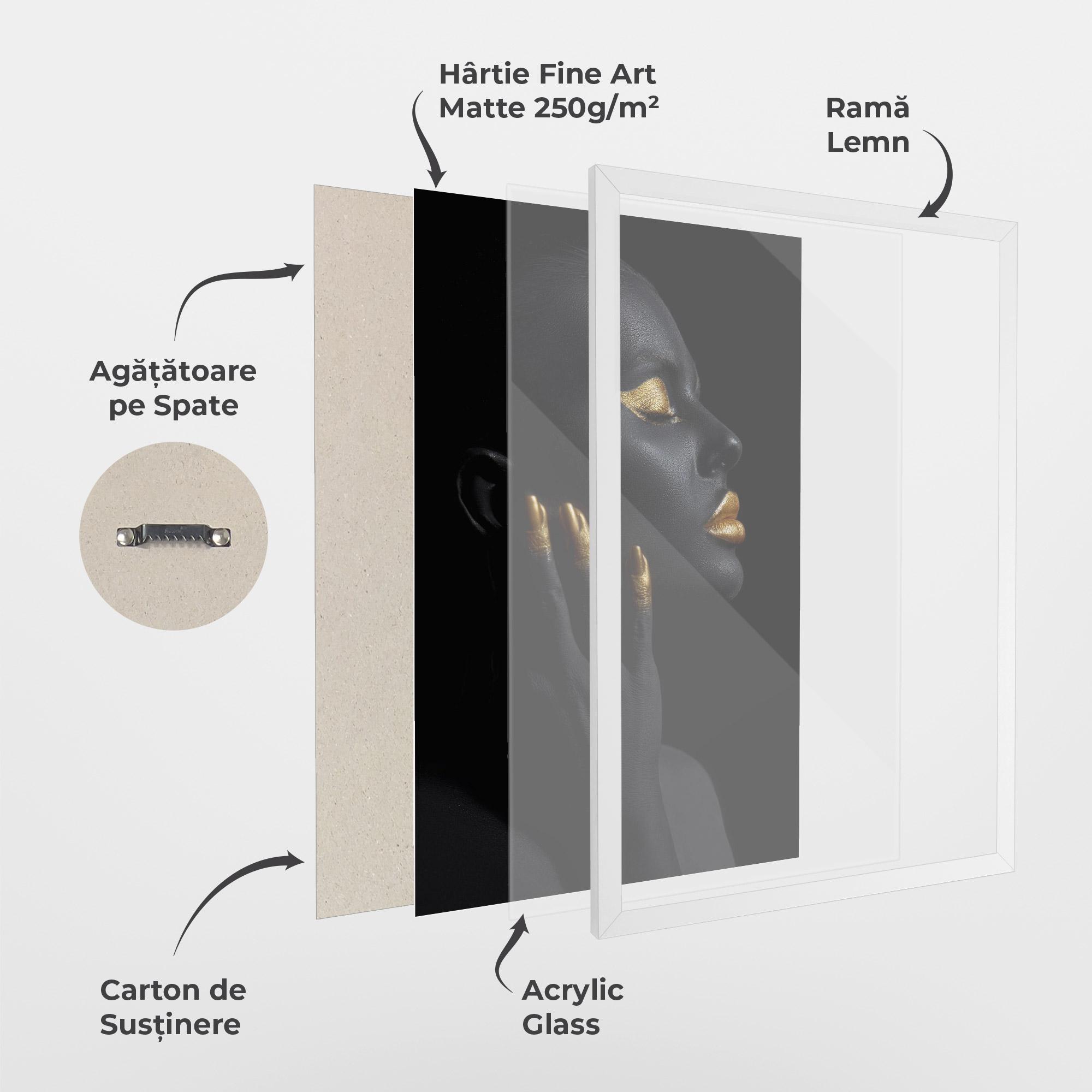 Poster Înrămat Gold Black Paint mockup 1
