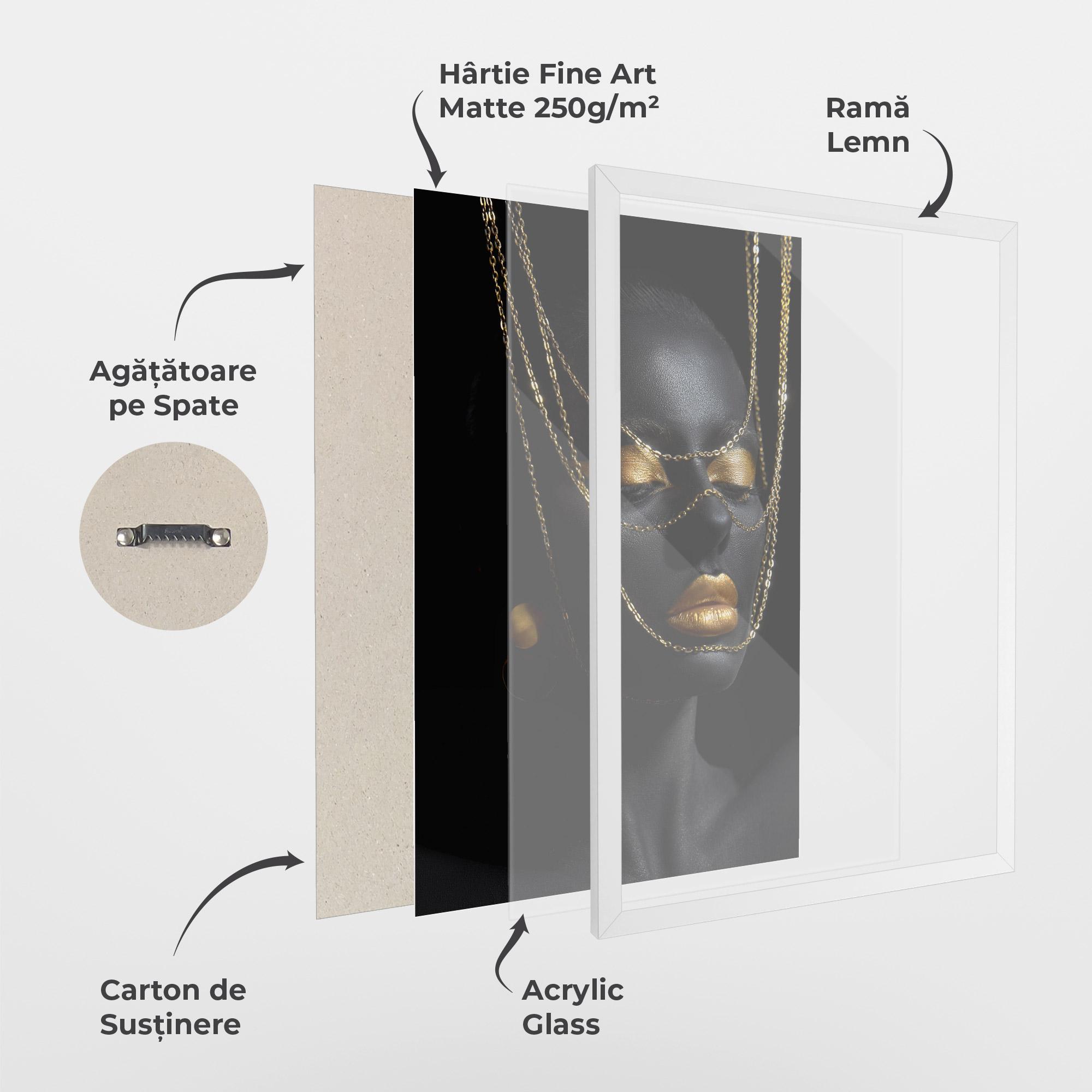 Poster Înrămat Gold Chain Girl mockup 1
