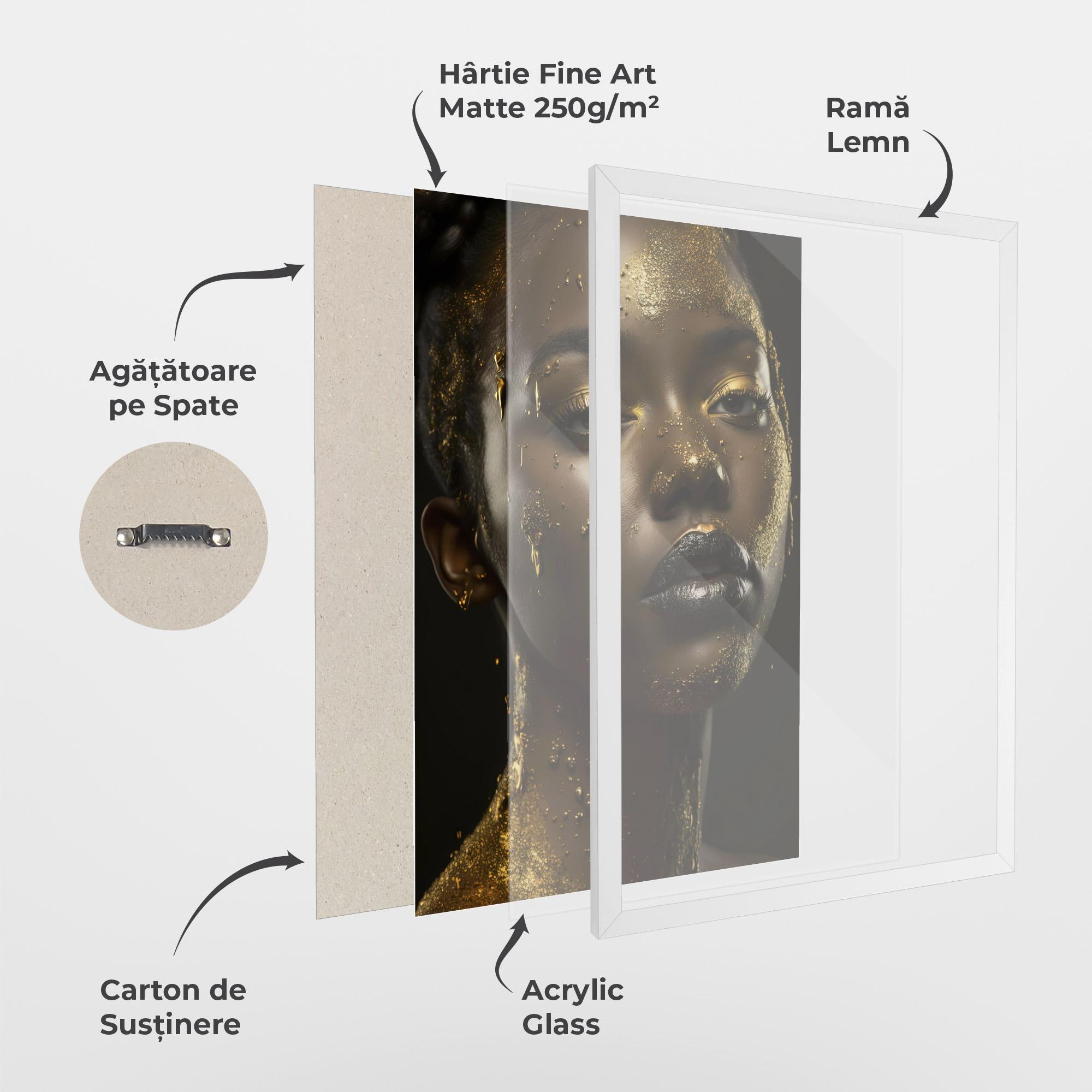 Poster Înrămat Gold Sparkling Woman mockup 1