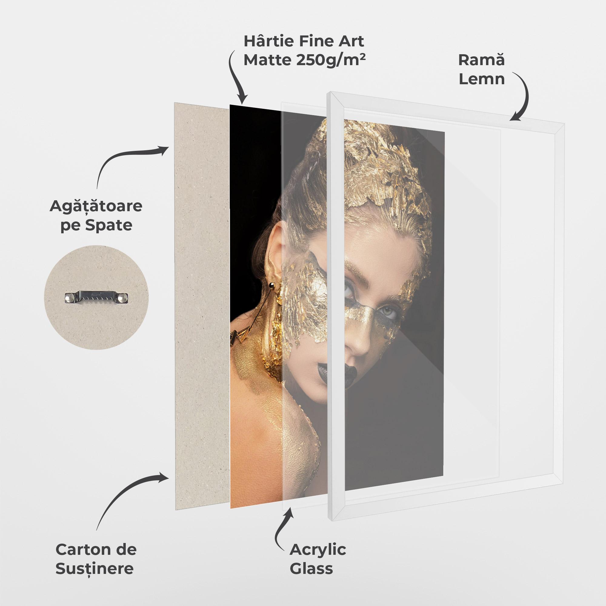 Poster Înrămat Golden Foil Face mockup 1