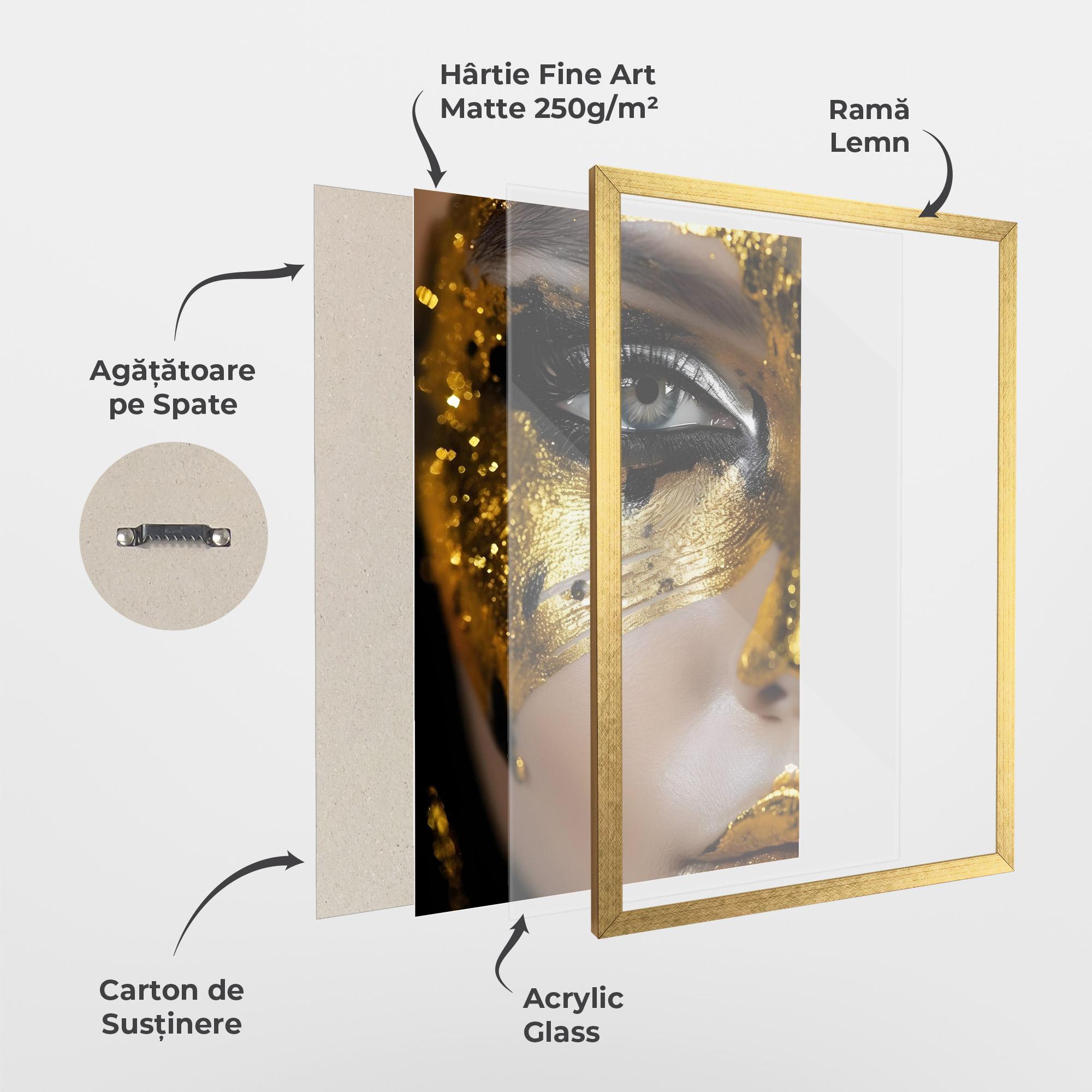 Poster Înrămat Black Gold Eyeliner mockup 1