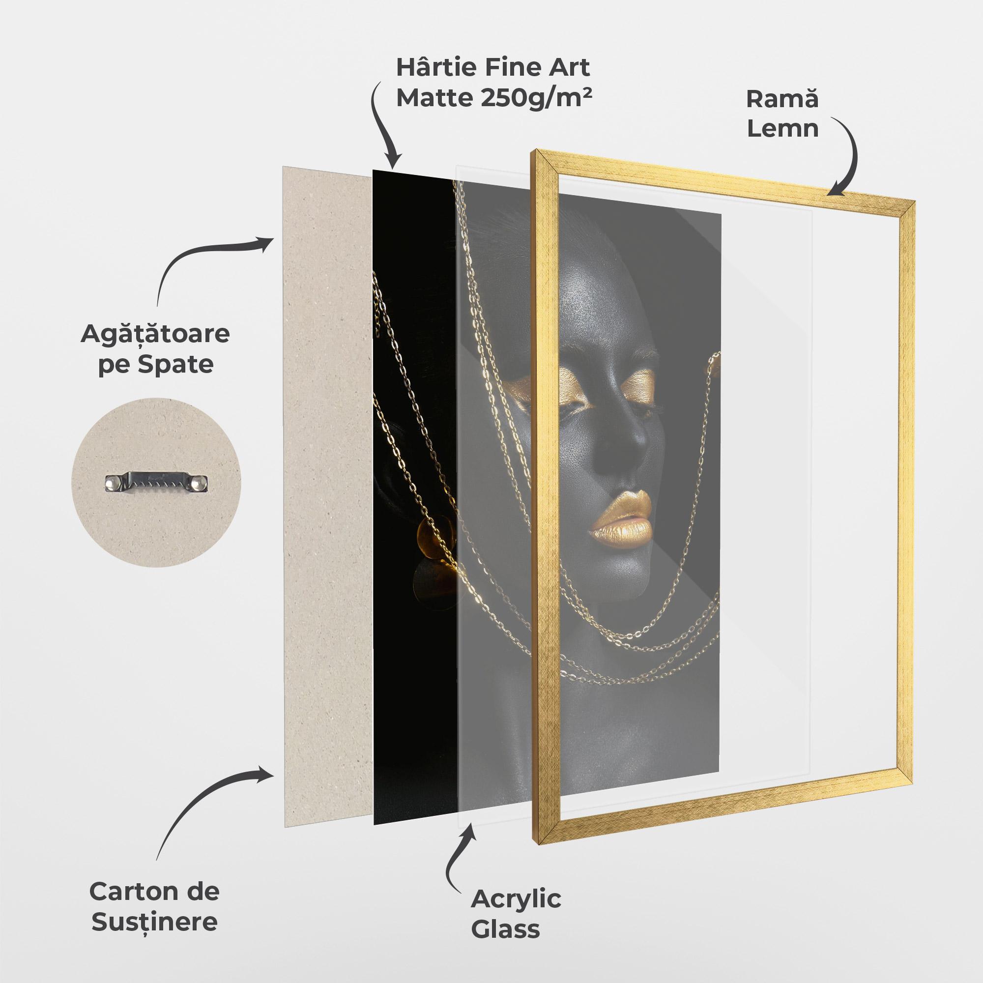 Poster Înrămat Chain Gold Lips mockup 1