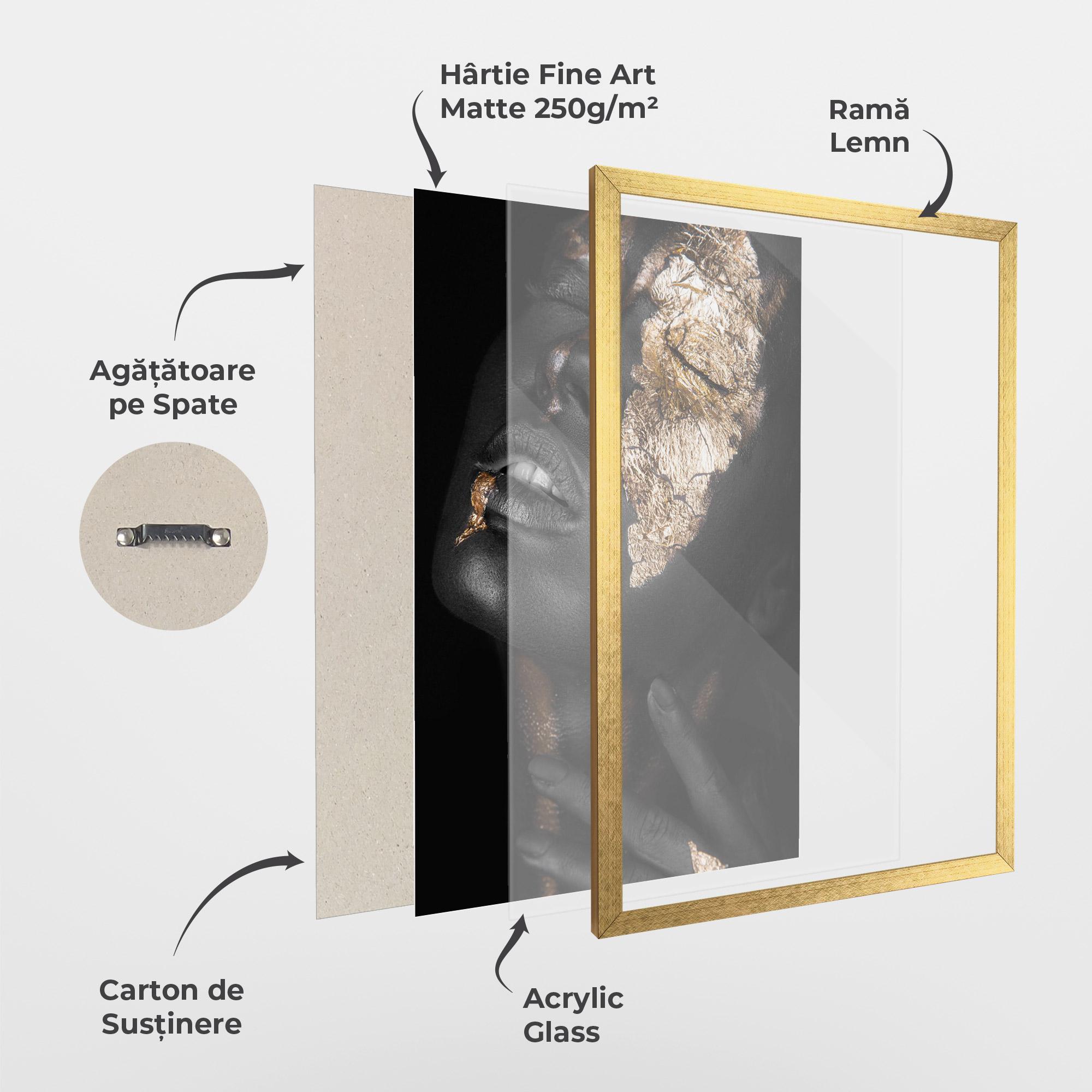 Poster Înrămat Darkskinned Gold Art mockup 1