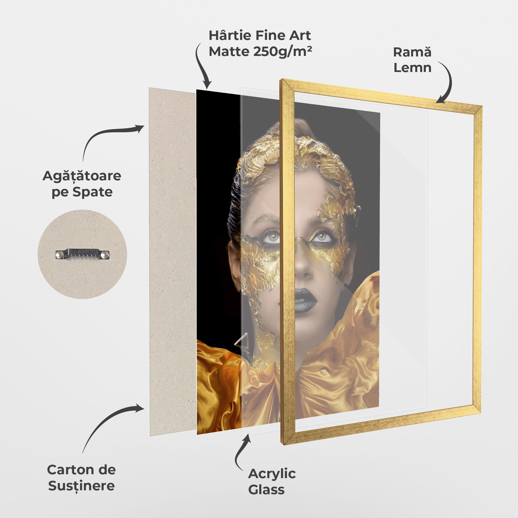 Poster Înrămat Glamorous Gold Outfit mockup 1