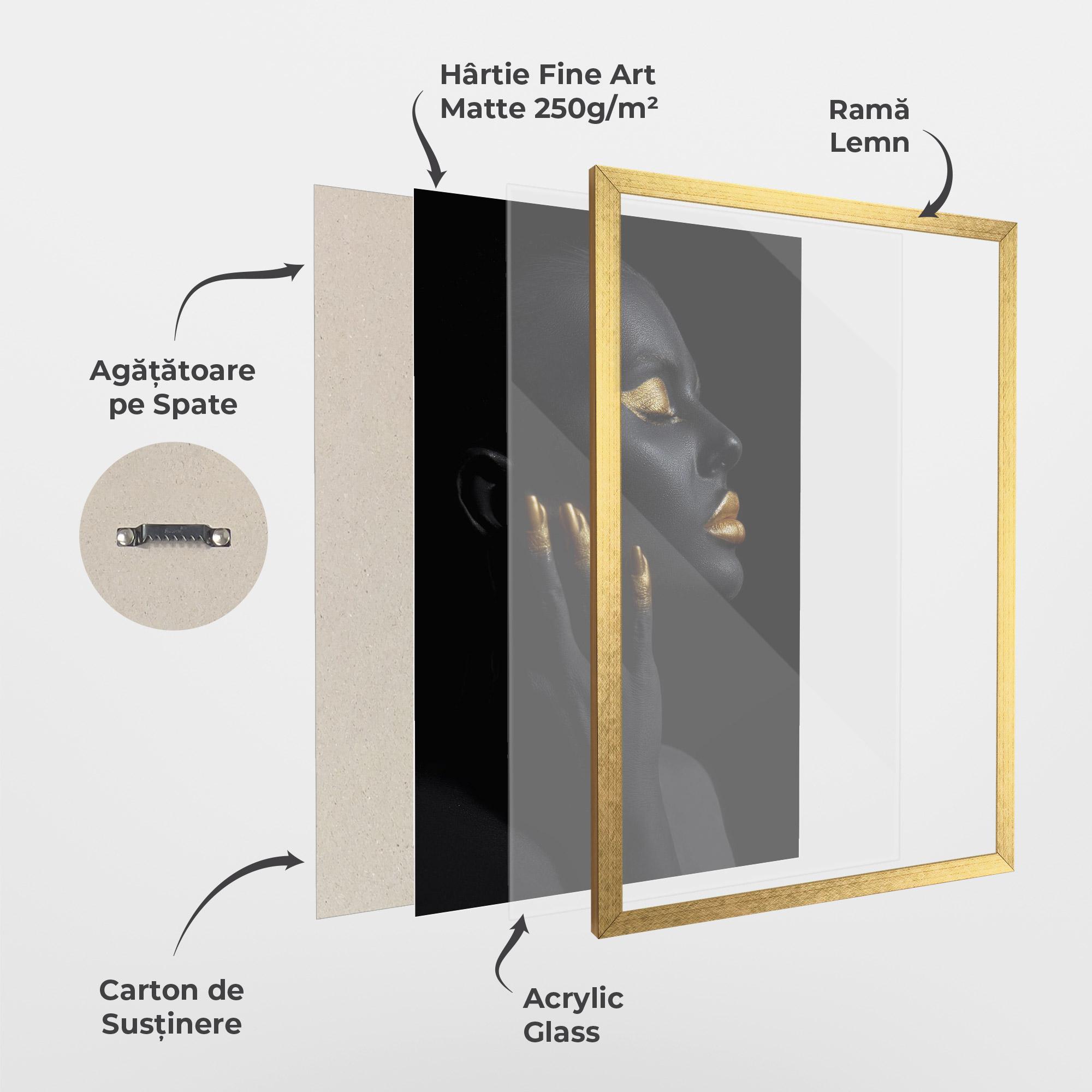 Poster Înrămat Gold Black Paint mockup 1