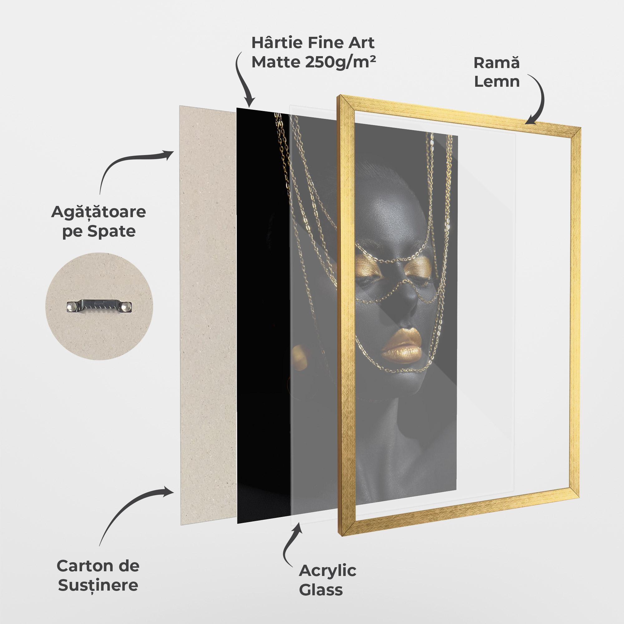 Poster Înrămat Gold Chain Girl mockup 1