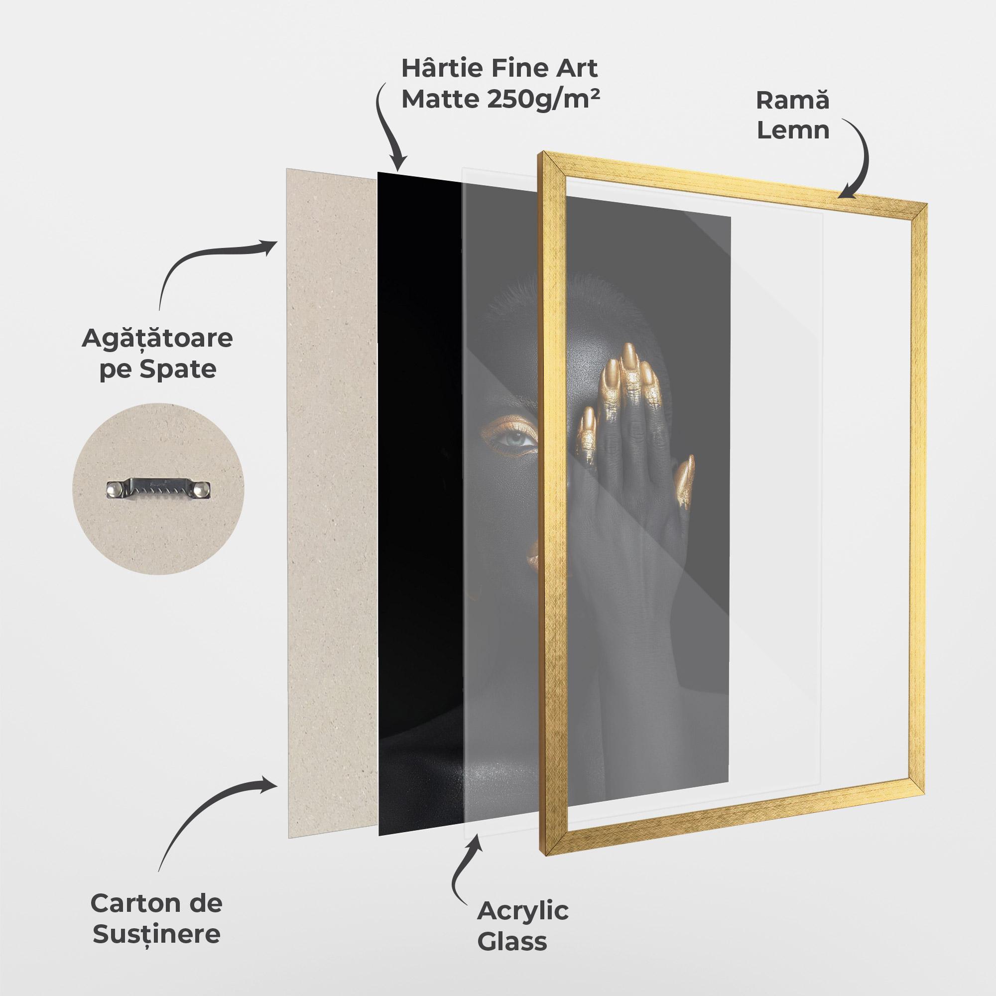 Poster Înrămat Gold Makeup Chain mockup 1