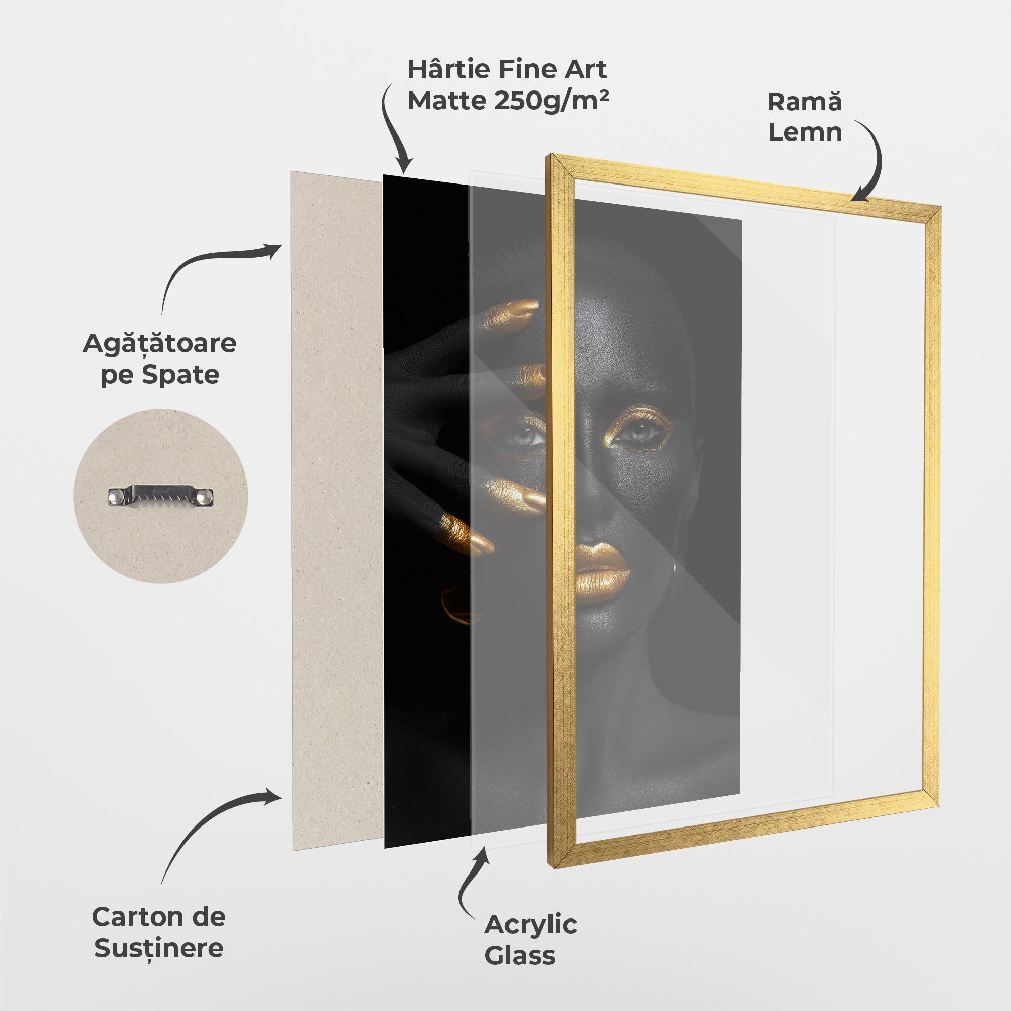 Poster Înrămat Gold Makeup Nails mockup 1