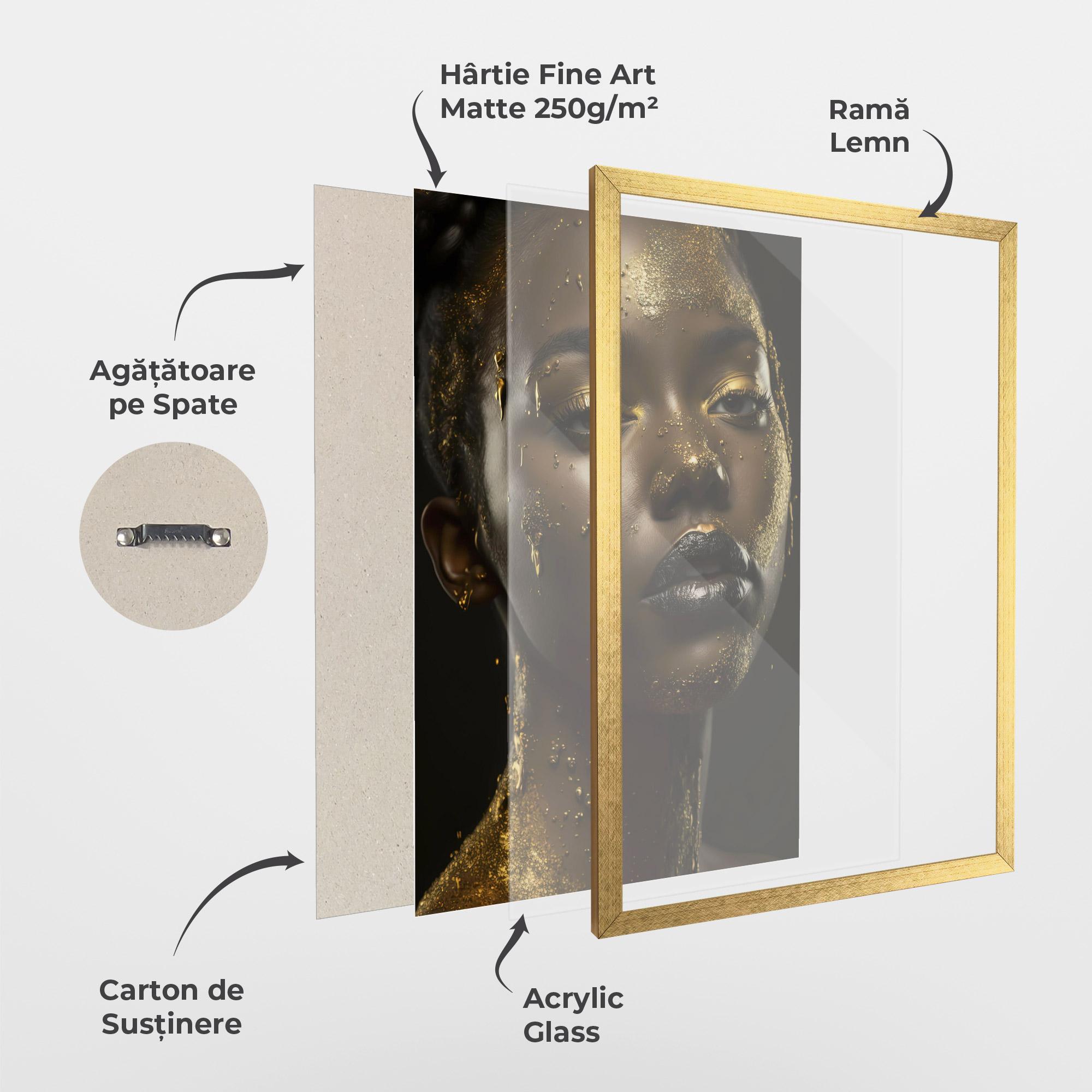 Poster Înrămat Gold Sparkling Woman mockup 1