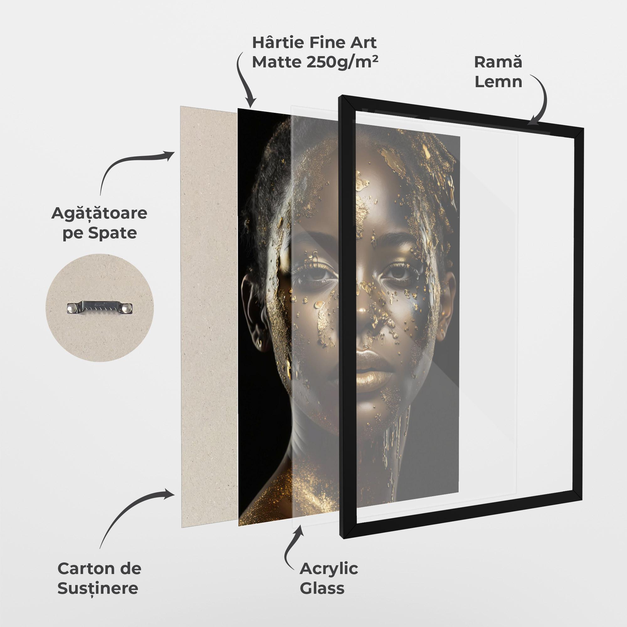 Poster Înrămat Attractive Gold Woman mockup 1