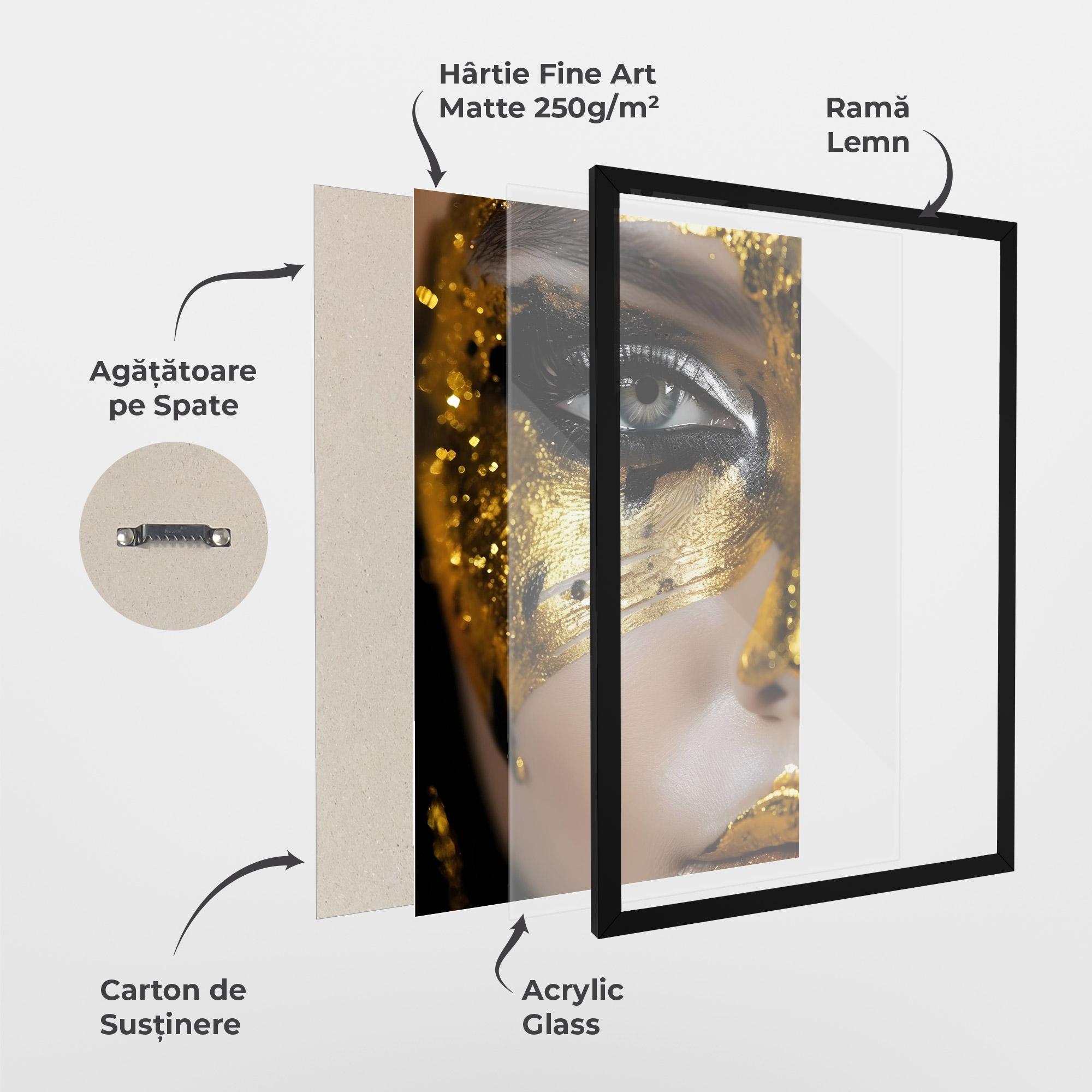 Poster Înrămat Black Gold Eyeliner mockup 1