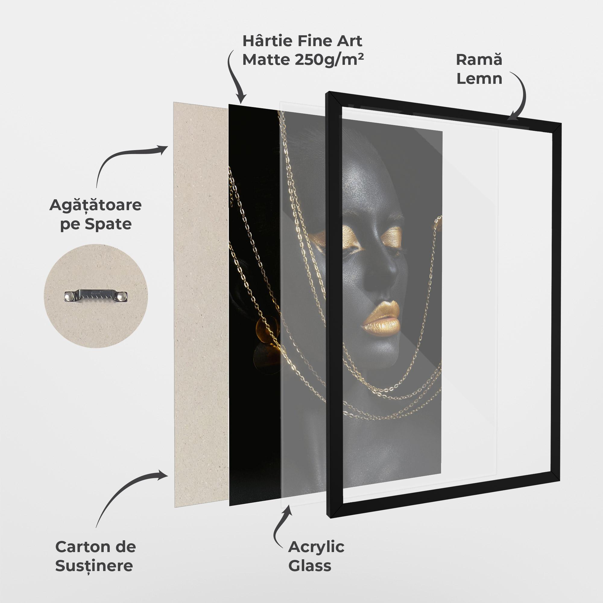 Poster Înrămat Chain Gold Lips mockup 1