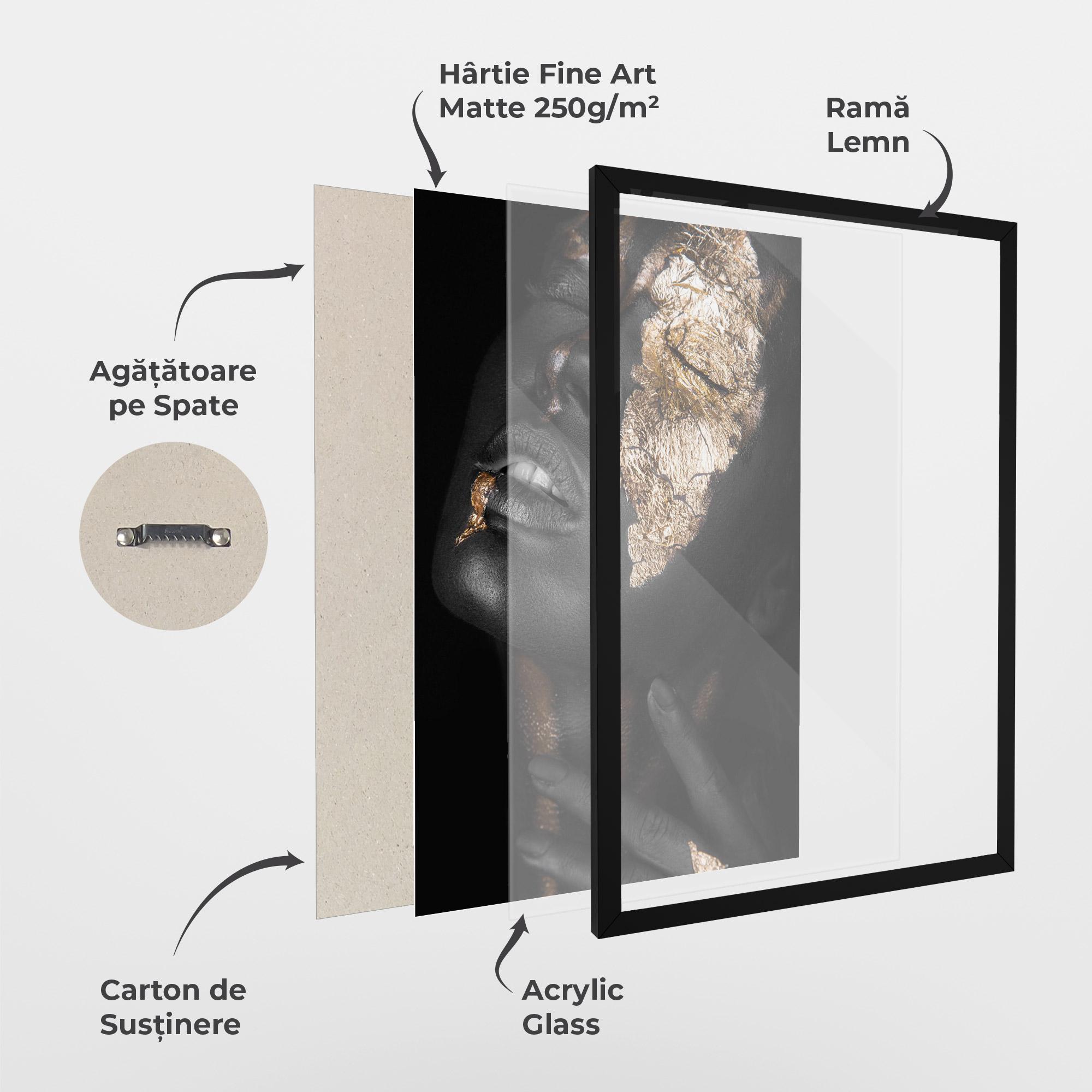 Poster Înrămat Darkskinned Gold Art mockup 1